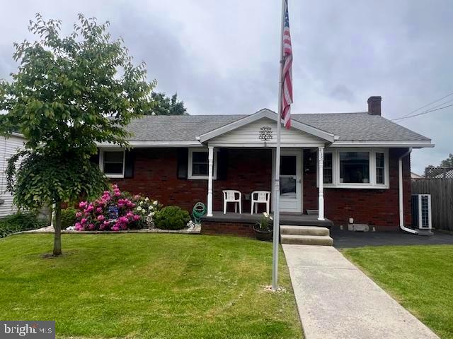 WOW!!!! What a great find !!!Well cared for brick , 3 bedroom ranch home, one floor living ...Full size basement which includes half bath,but a shower can be easily added .. a bar ,three storage rooms and the center is open for lots of open space .... 5 mini split heads for central air and heat ,even in the basement.....Very large yard ,one car oversized garage with a wood stove. Formerly a pool house ,now a shed with a half bath ,close to the patio for entertaining in the fenced in yard .. Off street parking ..
Hall closet for coats and extra storage .. Hard wood floors under laminate, in all 3 bedrooms,hall and living room..
Cute front welcoming porch ..minutes from RT 81 and RT 61 ......