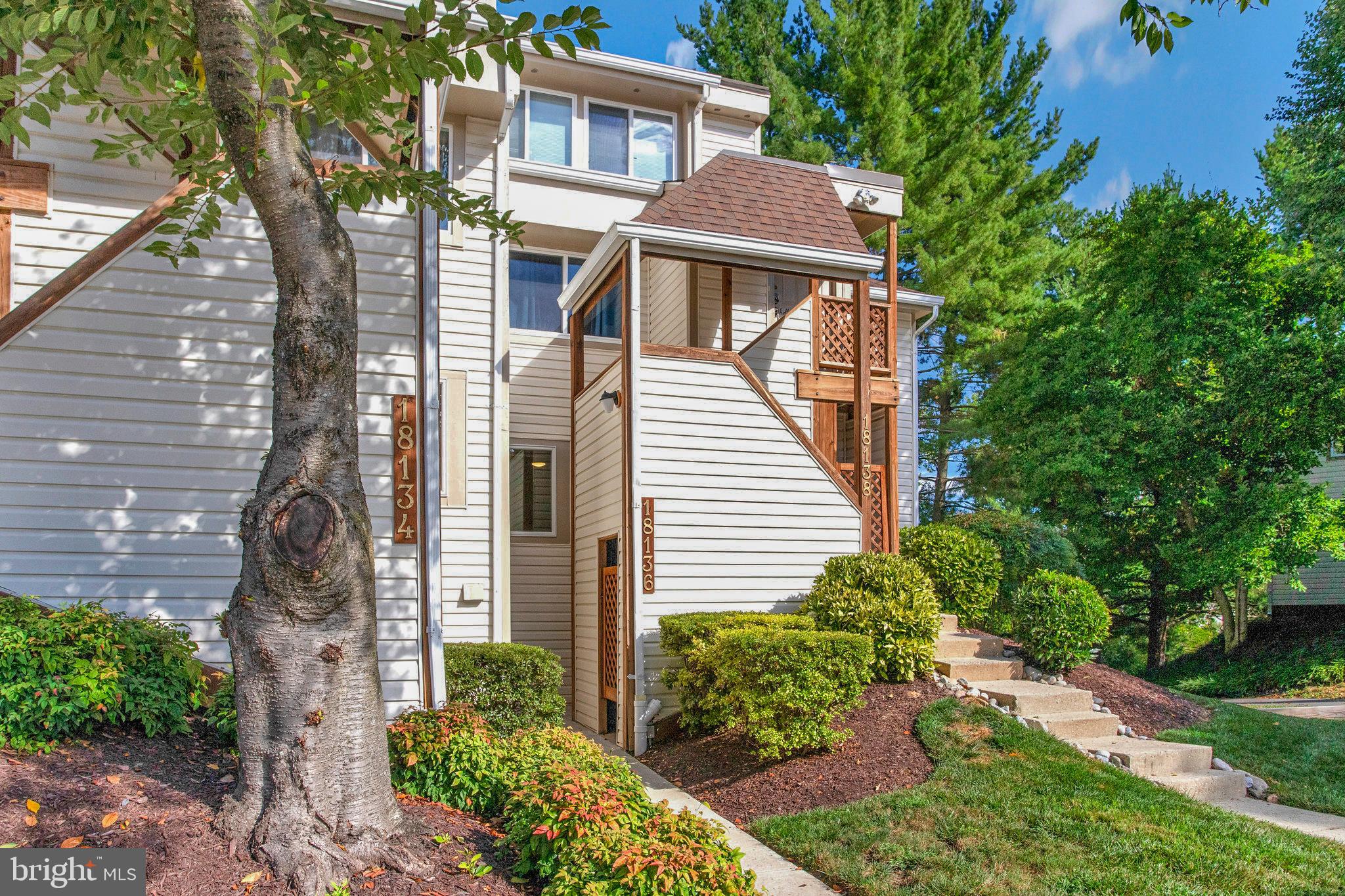 Spacious 2-level, 1,250 sq ft condo with 3 bedrooms, 2 full bathrooms and 1 half bathroom. The main level includes large living and dining areas, wood-burning fireplace, and inviting ground level patio looking out to trees and a small lake. The upper level, with nice sized primary bedroom with en suite full bathroom, includes a washer/dryer steps from the bedrooms. The condo is freshly painted with new carpeting throughout. One assigned parking space right in front (#117) plus plenty of unassigned parking. Community includes a large pool, tennis courts and walking path around the lake. And, the best part is the condo is within only 3/4-of-a-mile of everything Olney has to offer — including 3 major supermarkets and over 90 retail establishments and places to eat! A great opportunity in a fantastic location!