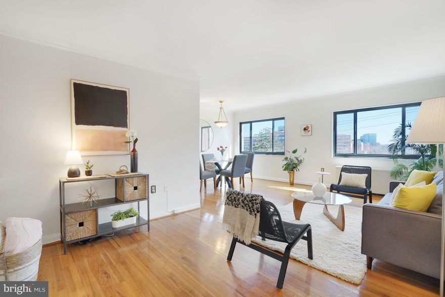 Welcome Home to this SPACIOUS & SUNNY 1 Bedroom in The Cavendish (785 SQ FT)**This TOP Floor Corner Unit is Sun Drenched with Eastern Exposure & Views of The Capitol and Library of Congress**Lovely Hardwood Flooring**Updated Kitchen with Granite Counters, Slate Flooring, Ample Cabinetry, Under Cabinet Lighting & NEW Microwave**Separate Dining Area**Large Bedroom with Ceiling Fan, NEW Carpet & HUGE Walk-In Closet**Recently Renovated Bathroom**Fresh Paint Throughout**Lots of Closet STORAGE**Condo Fee Includes ALL UTILITIES , Parking, Community Pool, Grills & Picnic Area, Bike Room, On Site Property Management & Maintenance **Secure Entrance at Front & Rear of Building**Packages are Delivered to your Door!!!
Conveniently Located   -  No Traffic Lights to get into DC - Walk to Metro, Shopping, Restaurants, Trails and SO MUCH MORE**THIS IS A MUST SEE!!
CONDO BUILDING HALLWAYS AND LOBBY are in The Process of BEING RENOVATED - NO Special Assessments!  Check out the Sample on 3rd Floor!