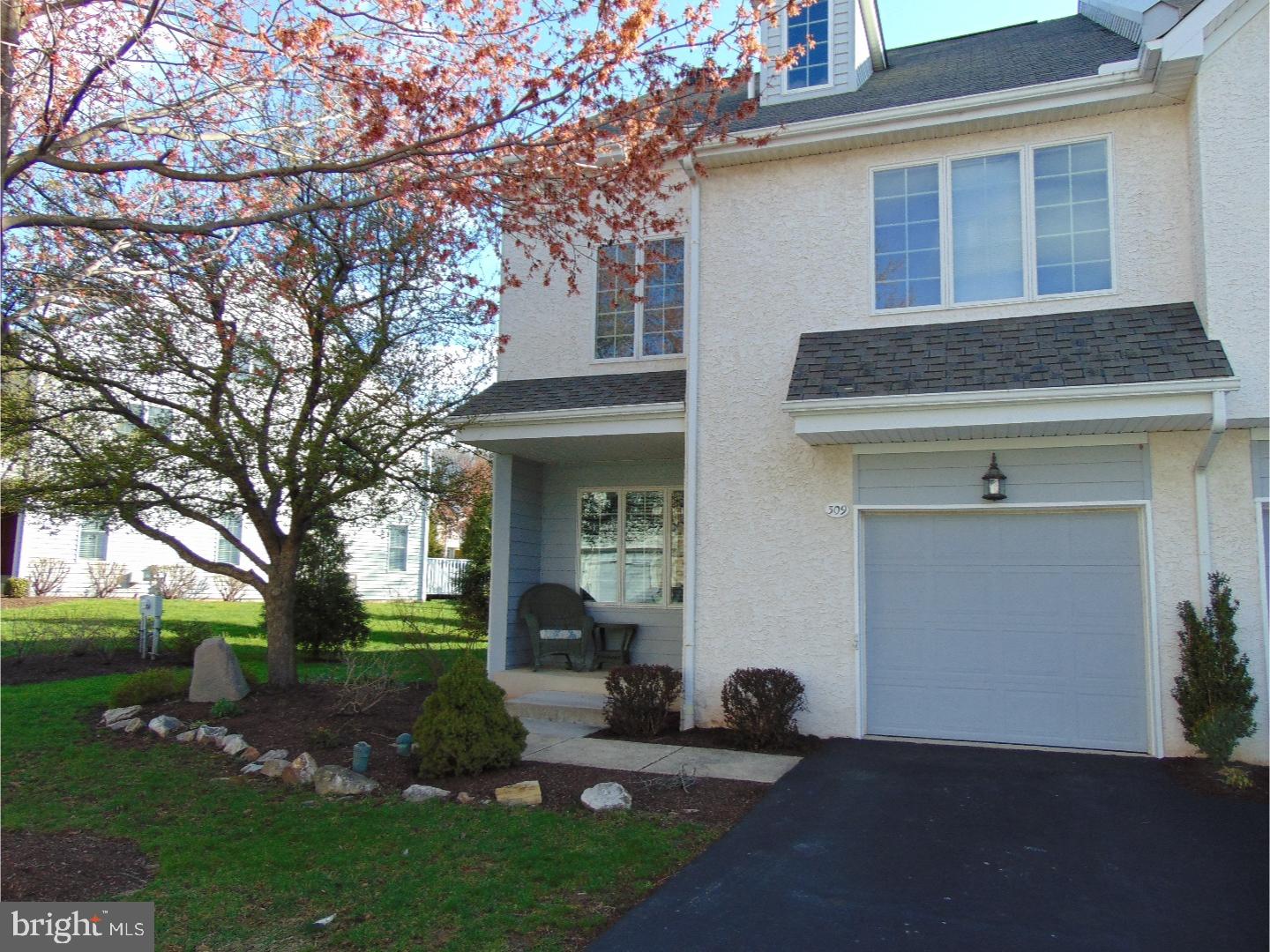 Beautiful Evian End Unit cau de sac located town home in Exton Chester County PA. Walking distance to community pool, tennis courts and playground area. The property comes with washer dryer, microwave oven, refrigerator, private driveway, attached garage, private back deck off dining room, fireplace in living room, storage full basement. View of country club fairway from property. Landlord pays HOA fee. HOA provides snow plowing of streets and driveways, shoveling of sidewalks. carpets professionally cleaned before you move in. No Pets, No smoking. Licensed Realtor is the Landlord and Listing Agent.