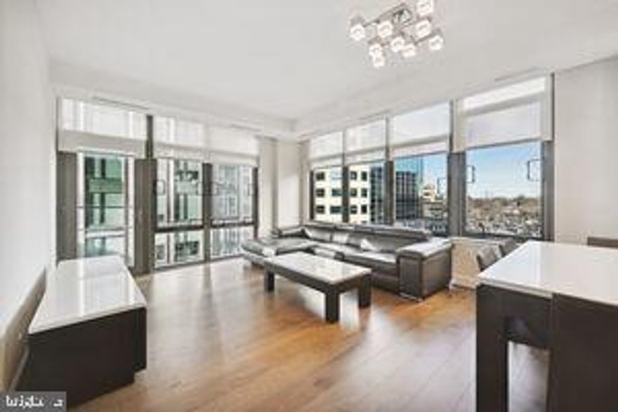 Luxury 2BR/ 2BA in downtown Bethesda, open floor plan,  floor-to-ceiling windows, Juliet balcony, gas cooking, and Bosch appliances. 2 assigned GARAGE parking spaces .  The Darcy include 24/7 concierge, porter, club room and fitness center.  Shopping, restaurants,  parks and Metro all within steps of The Darcy! Some furniture pieces to stay.  Condo Board requires 2-3 week lease approval period.