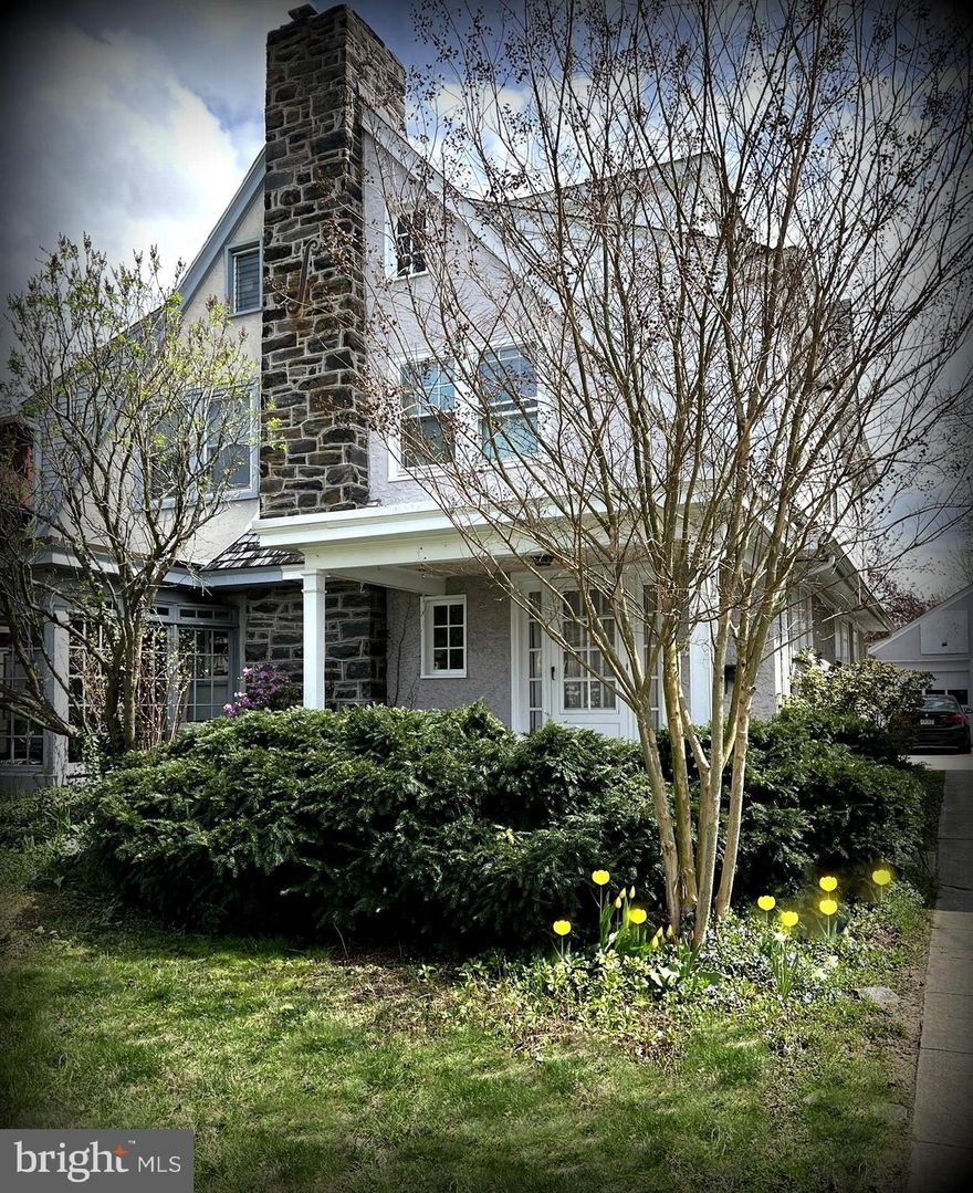 Welcome to this absolutely charming, twin home in Ardmore Park, filled with character & modern updates. This home offers great spaces, amenities & a wonderful location. Walking up from the treelined sidewalk,  you'll notice a welcoming covered, front porch, & a glass entry door with sidelights. 
Entering the home, the first floor offers a traditional layout with a nicely sized living room with woodburning corner fireplace & built-in bookshelves. The formal dining room with recessed lighting & a renovated kitchen with white cabinetry, granite countertops, stainless steel sink & appliances, slate style, tile floor & a breakfast bar overlooking the rear yard & windows, flooding the space with natural light. Off the back of the kitchen you'll find the convenience of the 1st floor laundry & a half bath, before going exiting to the rear yard. 
Outside you'll find a level yard with brick paver, patio area for seating & entertaining & enjoying the view of the beautiful cherry tree. There also is a 1 car detached garage with electric opener. 
Heading downstairs from the kitchen, you’ll find great flexible finished space with a basement playroom that includes built-ins, as well as storage areas & a utility room. 
The 2nd floor offers the main bedroom with a wall of closets & 3 large windows plus there are 2 additional bedrooms & a new full hall bath with tub shower. 
Stairs off the hallway lead to the 3rd floor that includes another full bath with claw foot tub & bedroom #4 (currently used as an office) plus a cedar storage closet. 
Upgrades include a newer, high efficiency gas boiler & newer roof. Minutes from parks, schools, Haverford College, Ardmore Shopping, Dining, Suburban Square & More…plus…the High Speed Line & R-5 Paoli Local to Center City Philadelphia!