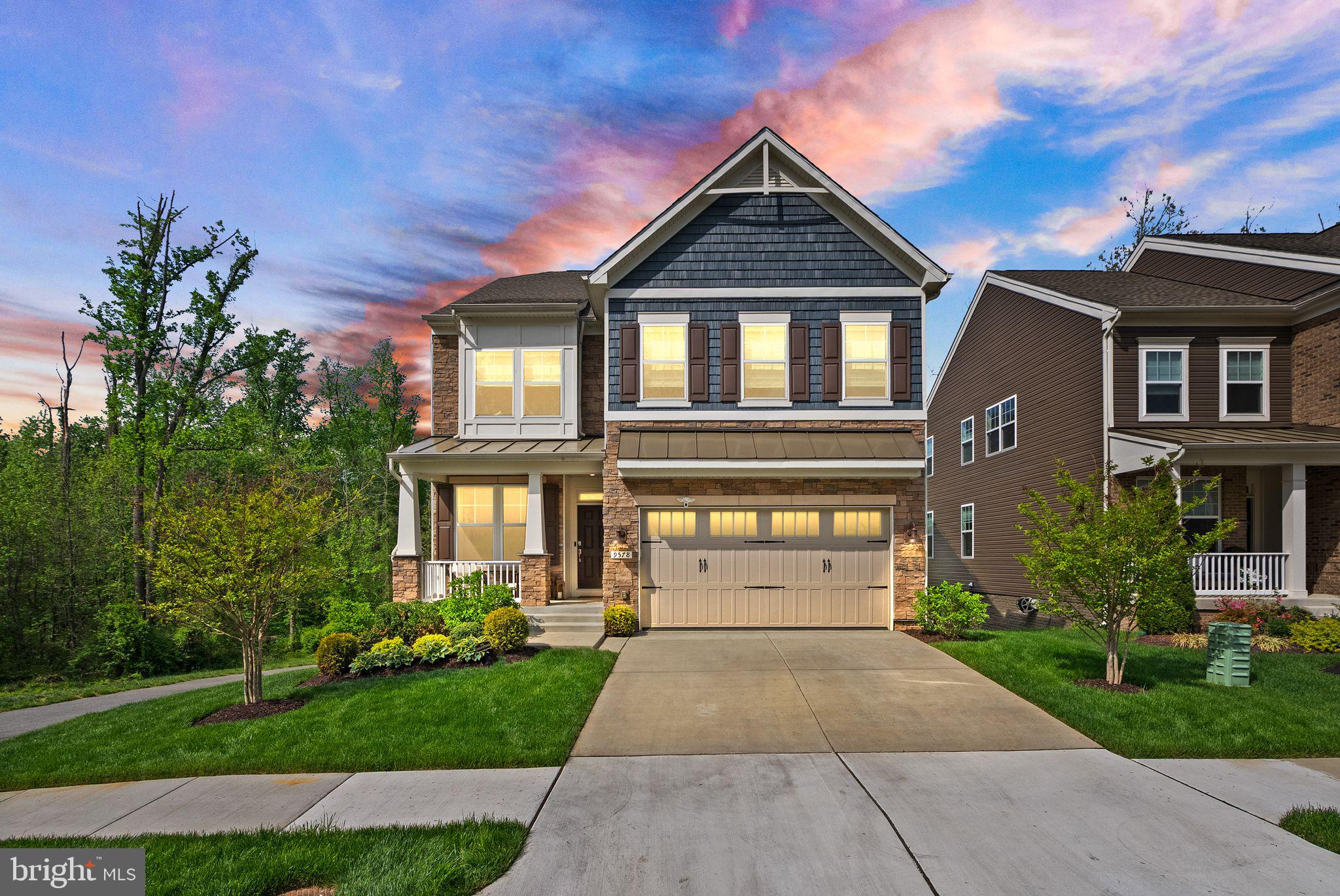 Welcome to this beautifully designed 5-bedroom, 4.5-bath home nestled on a quiet, tree-lined cul-de-sac lot backing to woods, offering luxury, comfort, and exceptional indoor-outdoor living.
Inside, you'll find hardwood flooring throughout the main level, custom paint and designer wallpaper, recessed lighting, and elegant crown molding with detailed custom trim throughout.
The main level features a gourmet kitchen with stainless steel appliances, white cabinetry, and a large center island, flowing into the spacious family room and formal dining area — perfect for entertaining. A front living room provides additional gathering space. Just off the family room, step outside to a large deck overlooking the private backyard, with stairs leading down to a beautiful stone patio — ideal for outdoor dining and relaxing.
Upstairs, the home offers four generously sized bedrooms, including a luxurious primary suite with a sitting area, tray ceiling, custom walk-in closet, and a spa-inspired bath featuring a large walk-in shower. A versatile loft and a convenient upper-level laundry room add flexibility and function.
The fully finished walk-out basement is an entertainer’s dream, featuring a full wet bar with island seating, a large family room, a private bedroom with a full bath, and an additional flex room perfect for a home office or gym.
This thoughtfully upgraded home combines timeless elegance with modern convenience — all in a peaceful, sought-after location.