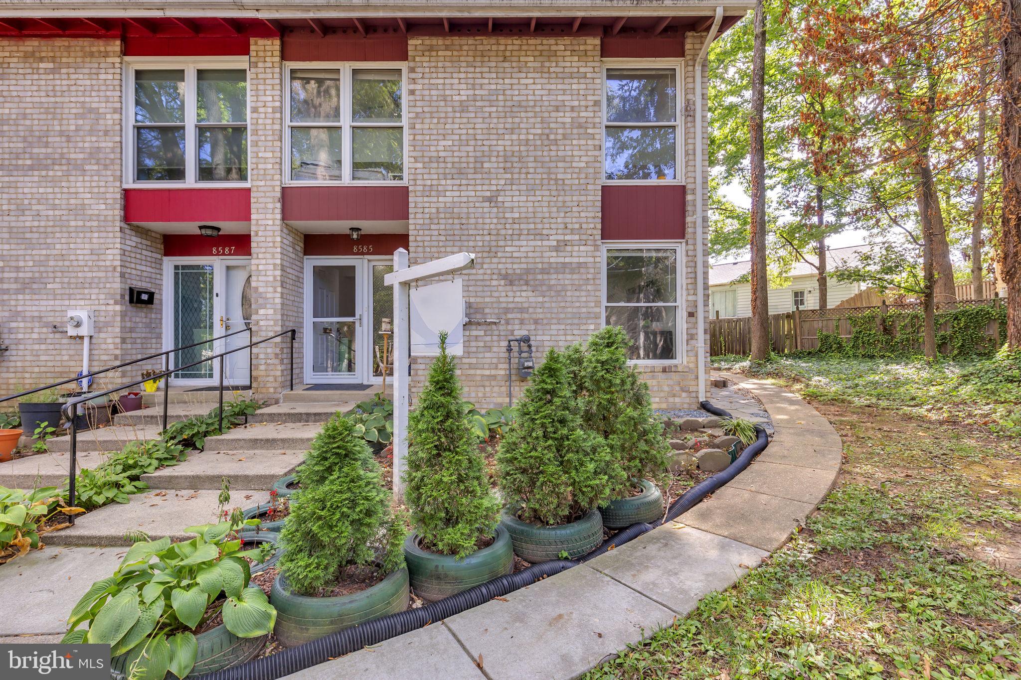This townhome has been beautifully updated with a renovated kitchen and baths, and reconfigured to add a 3rd full bathroom. Inside, you’ll find a welcoming foyer, stylish dining area with designer finishes, and a modern kitchen with stainless steel appliances, tile backsplash, and full-size washer/dryer. The versatile main level offers open living space with updated flooring, recessed lighting, and access to the patio. Upstairs, the spacious owner’s suite includes parquet hardwoods, ample closet space, a private balcony, and a renovated en suite bath with a jetted tub. Two additional bedrooms with parquet floors and ceiling fans share another updated full bath. Outside, enjoy terraced landscaping, multiple brick paver patios, a shed, and deck space perfect for grilling or entertaining. A newer entry door and storm door with sidelight enhance curb appeal and natural light. Community perks include a pool, with water included in the condo fee. Good condition, Good location, GREAT PRICE! Simply a must see.
