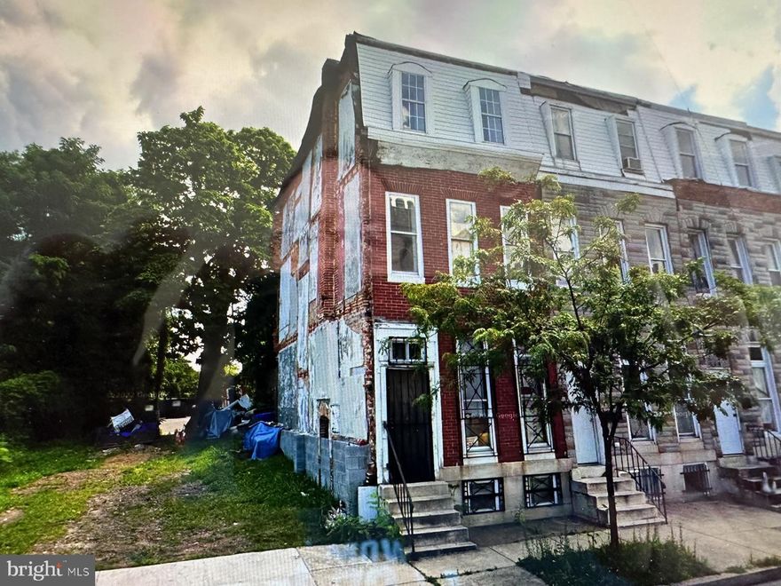 Investor special alert. Big house with big interior space for future full rehab possibilities or fix and hold rental purposes. Property is being sold strictly as is and buyer to verify ground rent. NOT AN AUCTION, NOT A SHORT SALE, NOT A BANK OWNED, NOT A FORECLOSURE, NOT WHOLESALING---QUICK AND EASY. BUYER TO PAY ALL TRANSFER AND RECORDING FEES. All reasonable offers considered.