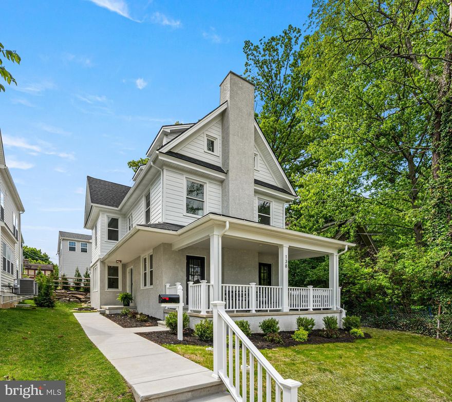 138 Merion Avenue presents a rare opportunity to own a fully renovated historic Colonial in the heart of sought-after Narberth Borough. Originally constructed in 1917, this 5-bedroom, 2.5-bath home blends timeless character with the functionality and finish level of modern construction. Thoughtfully restored from top to bottom, the home offers the feel of newer construction while preserving the warmth and charm that make Narberth homes so special.

A classic covered front porch creates welcoming and functional outdoor living space. Inside, newly installed hardwood floors, abundant natural light, and a clean, updated palette set the tone. The main level offers seamless flow between the living and dining areas with a fully renovated kitchen featuring Century cabinetry, a Wolf gas range with, GE appliances, and quartz countertops.  A convenient first-floor powder room and laundry room complete this level.

One of the most significant enhancements to the property is the entirely new foundation and partially finished lower level, dramatically expanding the home’s usable living space. This new basement offers flexibility for a recreation room, gym, media room, playroom, or home office while providing the peace of mind that comes with major system upgrades. Additional improvements include a new electrical panel, updated plumbing, energy-efficient dual-zone HVAC, architectural shingle roof, James Hardie siding, updated stucco, and a new gas fireplace.

The second floor features three spacious bedrooms and a fully renovated bathroom, completely rebuilt from down to the studs with all new plumbing, a brand new bathtub, tile flooring, vanity, fixtures, and finishes throughout.  The third floor includes two additional spacious bedrooms and a second full bath with a walk-in shower.

Outside, refreshed landscaping, new walkways, and a rear patio provide functional outdoor space. The location is exceptional—just a 7-minute, 3½-block walk to the SEPTA train and an easy stroll to Narberth’s parks, library, and Borough Hall. Narberth favorites include local dining, coffee shops, and charming storefronts including Malooga, Jeni’s Splendid Ice Cream, The Greeks, and The Great American Pub. Merion Elementary School is located just 2½ sidewalk-lined blocks away.

Fully renovated homes with this combination of character, infrastructure, and walkability are uncommon in Lower Merion School District. 138 Merion Avenue offers a turnkey opportunity combining historic charm with modern living in one of the Main Line’s most vibrant borough communities—just 17 minutes from downtown Philadelphia.

Move right into a home where the hard work is done and enjoy a neighborhood known for its block parties, July fireworks, Dickens Festival, and unforgettable Halloween celebrations.