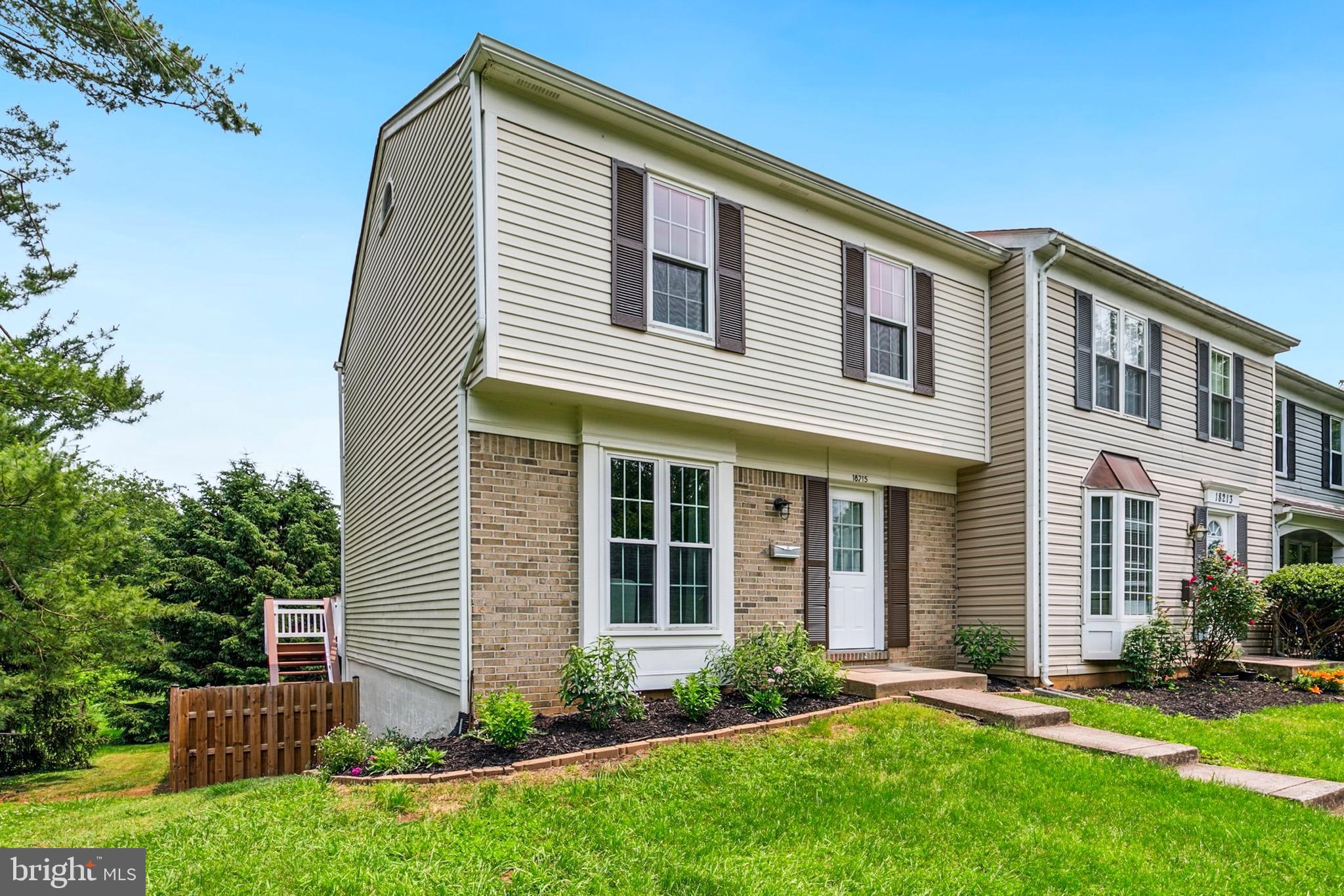 OFFER DEADLINE: MONDAY JUNE 9TH @ 4PM. Beautiful end-unit townhouse surrounded by nature! This is not your everyday townhouse - you will see that as you approach on the tree-lined street before turning into the idyllic Ashton Place community. You will love the green views from every window and huge amounts of green surrounding this home. You get all the advantages of a huge yard, the space and privacy, without all the mowing! Once you step inside, you will love the warm glow of the NEW hardwood floors and the abundant light throughout thanks to its large windows and sliding glass doors. The renovated kitchen is perfect for entertaining and leads out to your large deck. Both the kitchen and deck look over your fully fenced yard with deck and patio. The deck is the perfect spot to enjoy the beautiful view in the morning or to relax with an evening cocktail. Upstairs, you will find three generous bedrooms and an updated full bathroom. The over-sized walk-in closet in the primary bedroom could easily be converted to a full bath. The WALK-OUT basement is full of light and possibility with laundry, rec room and second full bath. The home is not just good looks, it's also worry-free with a recently upkept roof, new hardwood floors, new basement bathroom, new water heater and new washer & dryer. You will find dining, shopping, convenience, and entertainment nearby. Central to 270, 370, 495, 95, 200, Washington, Baltimore, multiple airports, and commuter transit options. Get ready to see it soon because it will not last!