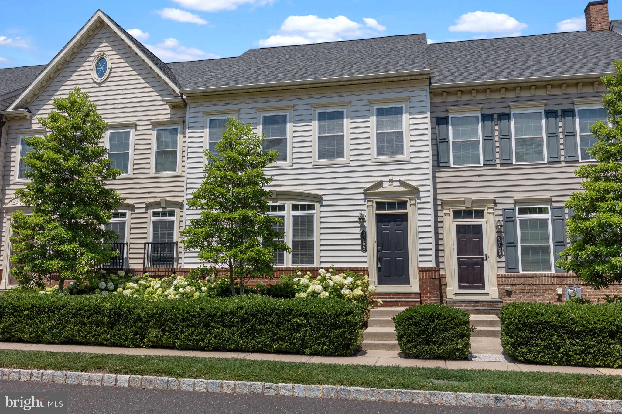 The Overlook at Carriage Hill….a premier community in Doylestown located so close to shopping, museums, Hanusey Park, and major transportation options - your lifestyle can get an upgrade as soon as you unpack your bags! The floorplan of this 4 bedroom, 3.5 bathroom townhome is maximized with extra space, as the whole third floor is finished and the basement is also. Special features include hardwood flooring, 9’ ceilings on every level, gourmet kitchen with 42-inch cabinets, granite countertops, stainless steel appliances, 4-burner gas cooktop, wall oven plus microwave, kitchen island with storage, pantry, and French doors with transom windows leading to a composite deck outback. The first floor includes a welcoming foyer, spacious living room, dining room, and kitchen with island seating plus breakfast area. The second floor features a fantastic primary suite with private bathroom and sizable walk-in closet. Two additional bedrooms, a hall bathroom and laundry room complete the second floor. Extra space awaits on the third floor, where you will find the 4th bedroom suite with full bathroom and private balcony. The lower level basement adds even more finished living space with a large open room and an office with privacy doors. A one car garage plus two car driveway parking is accessible through the private alley behind the unit. Walk to Hanusey Park to enjoy 48 acres with two baseball fields (one 90' baseball and one 60' softball/baseball field), two soccer fields (all-purpose field), three basketball courts, lighted fields, batting cage, pavilion, extensive walking trail around all the athletic fields, community Building with public restrooms, tot lot, with approximately 24 acres of wooded parkland. This location is also near major traffic routes and public transportation. You upgraded living style awaits!