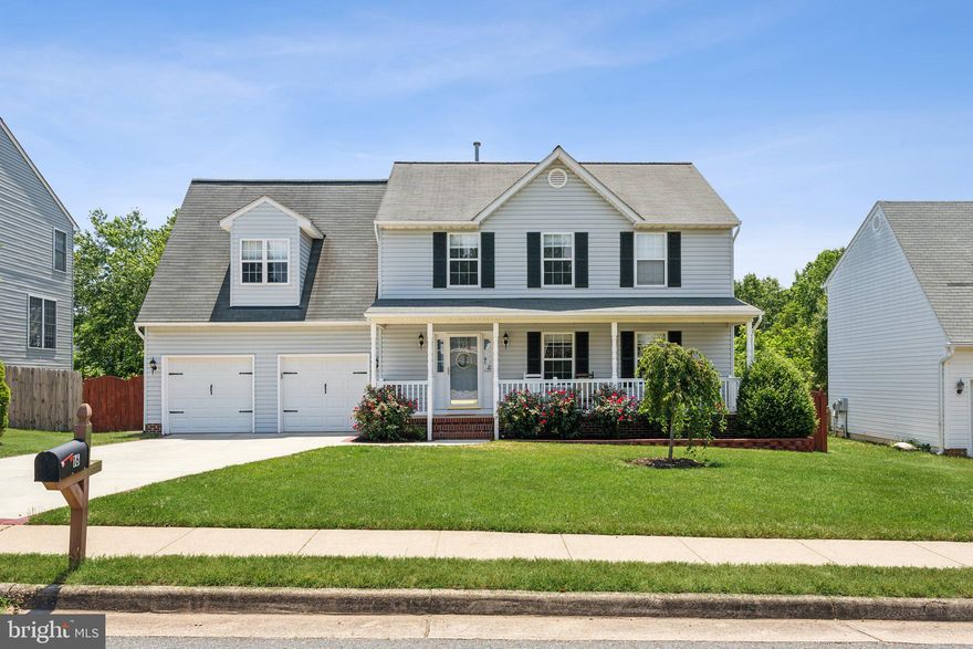 Stepping onto the inviting covered front porch, you're immediately welcomed into this meticulously maintained home in the sought-after Autumn Ridge community.  The stunning curb appeal, highlighted by mature rose bushes and lush plantings in the front yard, sets the stage for the charm found within. 

As you enter the main level, the spacious living area unfolds, perfect for hosting gatherings and daily life. The newly repainted deck, accessible through the dining area, overlooks a fully fenced, flat backyard with an oversized storage shed. This blank canvas is perfect for a play set or any outdoor project you envision, creating an ideal setting for recreation and fun activities. 

The heart of the home is the remodeled kitchen, featuring 42-inch solid wood cabinets with soft-close hinges, added storage, and shelving to meet all your culinary needs. Quartz counter tops and stainless appliance ad to the elegance.. not to mention the oversized reach-in pantry with added storage. 
Just off the kitchen, the convenient main-level laundry room includes a wash sink, making household chores a breeze.

Venture upstairs to find the primary bedroom, a true retreat with its cozy sitting area and luxurious ensuite bathroom. Indulge in the roman shower or garden tub, complemented by comfort-height dual vanities. The secondary bathroom mirrors this luxury with an upgraded vanity and stone counters. There are three well appointed secondary bedrooms at the opposite end of the hallway. 

The garage, freshly painted and equipped with added shelving, provides ample storage solutions. Two new garage lifts installed in 2021 ensure easy and efficient access. Recently pressure-washed exterior and freshly painted deck, enhance the home's pristine condition. The concrete driveway with a stamped concrete perimeter, installed in 2021, adds to the home's curb appeal and practicality.

Highlight reel below: Concrete Driveway with stamped concrete perimeter 2021
House, driveway and sidewalk pressure washed June 2024, Deck repainted June 2024, New interior door hardware June 2024  ,Microwave 2023,Generator pre-wire, Garage door motors 2021
Garage drywall and paint 2021 , Garage shelving 2021 , Added shelving to pantry 2022, Sump pump and vapor barrier in crawlspace, ,Heat pump Upper level ,Gas furnace lower level, Roof estimated 2018 based on last listing, Water heater estimates 2018 based on last listing, HVAC estimated 2018 based on last listing, Kitchen remodel and appliances 2010 ,Carpets professionally cleaned June 2024
Fresh mulch and landscaping, New ceiling fan in the living room June 2024

Located in Autumn Ridge, this home offers access to walking paths, a Tot Lot, baseball fields, basketball hoops, outdoor tennis courts, and picnic pavilions. Proximity to schools and community facilities makes this home a perfect fit for those seeking a vibrant and supportive environment. Close proximity to Embrey Mill Shopping Center. Quick access to i95 and commuter lots.