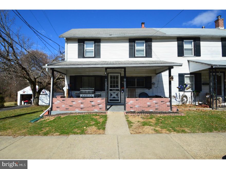 Cozy Twin with covered front porch situated on a nice sized lot in Northampton. Located at the end of a quiet street! Be greeted by living room with wood burning stove leading to a spacious eat-in kitchen. 1st floor laundry room off kitchen with toilet. Upstairs boasts a large master bedroom & additional bedroom with ample closet space. Attic storage & electric heat. Entertain in a fenced-in backyard. Perfect for first time home buyer or someone looking to downsize. Minutes from major routes & local amenities. Great home for a great price! Call for you showing today!