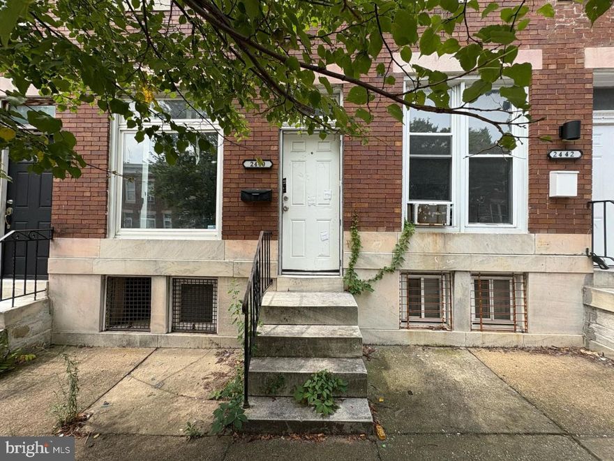 Welcome to 2440 McCulloh St, a beautiful 2-story Baltimore rowhouse offering 3 bedrooms, 1 full and 1 half bathroom, and approximately 1,360 sq ft of living space. Full basement provides ample storage or potential for a finished space. Classic brick exterior, high ceilings, and original architectural details bring historic charm to every corner. Perfect for investors, SOLD AS IS

Enjoy a spacious living room and dining area, a practical kitchen with backyard access, and a rear yard perfect for entertaining or gardening. Located in the desirable Reservoir Hill / Penn North neighborhood, this home is just steps from Druid Hill Park, local shops, and public transit. Zoned for Booker T. Washington Middle School and Frederick Douglass High School, it’s perfect for families or investors looking for a prime city location.

Opportunities like this don’t last long — schedule your showing today!