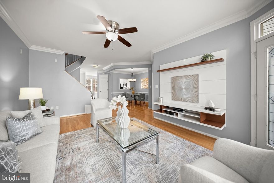 Situated in the Lowes Island community and surrounded by trees and walking trails, this handsome brick townhouse can easily accommodate any lifestyle. The traditional brick exterior opens to a casual, contemporary open main level floorplan with a sun-filled kitchen boasting a center island as well as a breakfast nook that easily accommodates a table for four.  The living and dining rooms provide space, comfort and a welcoming vibe, and the private office with glass French doors and a large window offers some privacy and tranquility.  The large, upper-level deck off the living room is the perfect spot for entertaining, dining al-fresco or enjoying a good book on a weekend afternoon.  The upper level has a large primary bedroom suite featuring a dramatic tray ceiling, classic chair rail and an oversized window creating a space that is architecturally interesting, yet serene.  The sizable, light-filled bathroom with soaking tub, glass- enclosed shower and skylight keeps both luxury and function in mind.  The walk-in closet features custom-built shelving, an ample number of drawers and multiple hanging rails. There are two additional bedrooms with large closets, a hall bath and laundry on this level. The lower level is fully finished and includes a family/entertainment room, a guest bedroom and full bath. In addition, there is natural light from multiple windows, a gas fireplace, a utility room and access to the back garden. The Cascades/Lowes Island Community offers resort-style amenities including community pools, tennis courts, pickleball courts and so much more. Plus, Algonkian Regional Park, situated minutes away along the Potomac River, offers golf, camping, trails and river access. The location overall is a commuter’s dream with easy access to Metro, Dulles Airport, Fairfax County Parkway, Route 7, Route 28, Reston Town Center and Herndon.  An inviting, well-appointed home, an appealing location and a resort-style of living, it is simply too good to pass up.