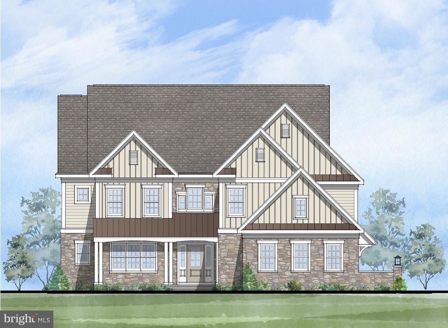 Welcome to VILLAGE OF FOUR SEASONS popular Bellflower Model!  VILLAGE OF FOUR SEASONS offers an Incredible Location, Approximate One Acre Home Sites, Well Designed Floor Plans, and "Dare to Compare" Included Features!   This beautiful community is over 70% SOLD!  Construction is well underway in this wonderful enclave of only 38 residences with close proximity to the Philadelphia Airport, major routes, fine dining, and shopping, and neighboring the scenic Springton Reservoir!   The well-designed Bellflower Model offers smart architecture for easy entertaining and everyday living with a long list of included appointments such as Stone & James Hardie Sided exterior elevations, rich interior moldings, wide engineered hardwood floors, side sweeping staircase, open balusters & railing, solid interior doors, insulated interior walls, finished Lower Level with Den or Bedroom, daylight windows, walk out entrance and full Bathroom and the list goes on!!  
Step into our Foyer and be welcomed with beautiful windows and natural light that allow the gorgeous outside landscape to follow you inside!    Once inside, the Dining Room will delight you with its sophisticated tray ceiling and adjoining Butler's Pantry with glass front cabinets, ready to be the serving station for your next get together!  The Gourmet Cook's Dream Kitchen will WOW you with an expansive 10’ Arched Center Island, Tall Painted Cabinets with Crown Molding to the Ceiling, Undercabinet LED Lighting, Quartz Countertops, equipped with the Monogram Stainless Steel Appliance Package, including Double Wall Ovens, Built in Microwave Oven, Stainless Steel Dishwasher, 5 Burner Gas Cooktop with Griddle, Stainless Steel Hood, all overlooking a cozy Breakfast Room with a rear glass wall.   On game day, your friends & family will enjoy watching their favorite team in the adjoining Two-Story Family Room, with a handsome fireplace.   The First Floor also features a Guest Suite or Home Study with a large Walk-In Closet and Dual Access Full Bathroom.  In addition, there is a convenient Mudroom Hall giving access to a Covered Outside Entrance, Three Car Garage, Coat Closet, and an Additional Walk-In Closet sized for a possible Future Elevator.    The Second Floor offers a great design with a dramatic Balcony leading to the luxurious Owner’s Suite with a Bay Window looking onto the Rear Grounds, Volume Tray Ceiling, Dual Walk-In Closets, and a Spa Bathroom Retreat with a Free-Standing Soaking Tub, Spacious Shower with Frameless Shower Door and separate Wall Vanities and Tower Cabinets.  Three additional generously sized Bedrooms, Two Full Bathrooms, and a convenient Laundry Room with cabinets and utility sink complete this level.   Please note total square footage includes over 1,300 square feet of Lower-Level finished space with an expansive Flex Area, Den, Full Bathroom with Shower, Storage Closets, Daylight Windows, Walkout Entrance to a Garden Patio.  Public Water, Public Sewer, and Natural Gas.  Photos are of the model home and may show options.