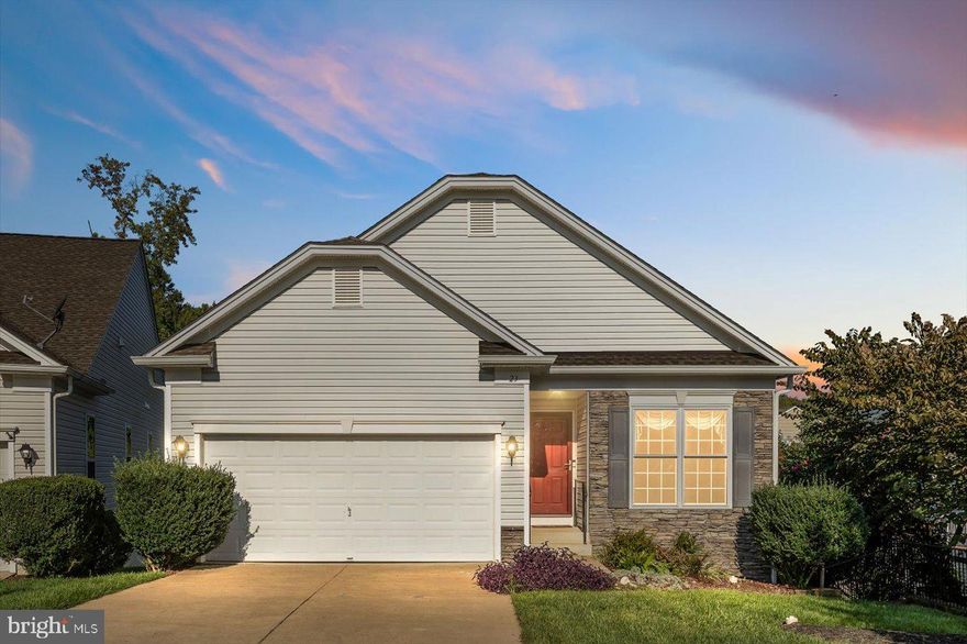 Welcome to your serene retreat in the active adult community of Falls Run! This stunning 3-bedroom, 3-full-bath bungalow is perfectly situated at the end of a peaceful street on a premium private lot, offering tranquility and stunning views of lush trees and a gentle stream. Step inside to discover a spacious open floor plan that seamlessly connects the living and dining areas, ideal for entertaining. The beautifully appointed kitchen boasts ample storage, a pantry, and modern appliances, making meal prep a delight. Enjoy your morning coffee in the main floor primary suite, complete with an en-suite bath for added convenience. With laundry also on the main floor, everyday tasks are a breeze. Outside, a large screened-in back deck invites you to relax and unwind while overlooking your picturesque yard. The stamped concrete patio is perfect for outdoor gatherings, providing a seamless transition from indoor to outdoor living. Additional highlights include a two-car garage and an efficient irrigation system to keep your landscaping looking its best. Falls Run offers an abundance of amenities, including sparkling pools, pickleball courts, and scenic walking trails, ensuring you can enjoy an active lifestyle within this vibrant community. Don’t miss this rare opportunity to make this lovely bungalow your new home! Schedule your showing today!