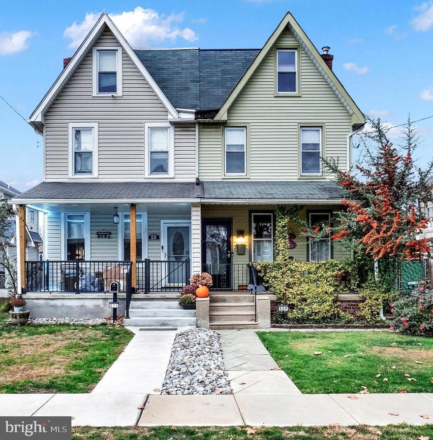 Move In Ready, Exquisite Twin Victorian with the perfect blend of historical charm and modern convenience. This well-maintained gem boasts a potential 5 bedrooms, including two on the third floor that could serve as additional bedrooms, a home office, craft rooms, or play spaces.
Step onto the delightful front porch and enter a spacious living room with high ceilings, built-in shelving, a fireplace, and original inlaid hardwood flooring. The large front windows flood the room with natural light. Adjacent is the sunlit dining room with more original hardwood flooring, stairs to the upper levels, and built-in cabinetry beneath the large side wall windows.
An extension by the previous owner adds a touch of modern luxury to the first floor, featuring an updated kitchen with a dishwasher, built-in microwave, double sink, and island. A few steps away, discover a convenient laundry closet and powder room.

Ascend the newly carpeted stairs to the second floor, where three bedrooms await, including a particularly spacious front main bedroom. Continue to the third level, where two additional rooms provide versatile space for various needs (these 2 rooms are currently used as bedrooms).
The full basement, a clean and unfinished canvas, offers potential as a workshop or extra storage. The rear yard is a haven, featuring a large 14x13 Trex deck with a retractable awning, a second deck with a bistro table and chairs, an outdoor fireplace, and a 24x10 workshop/crafts room with a propane heater and overhead storage.
Additional features abound, including fresh paint, six ceiling fans, original woodwork and doors, replacement windows, recessed lighting, fully fenced rear yard with privacy fencing, a second garden shed, outdoor rear security lighting, and enchanting string lighting.
Nestled on a wide street with other twin and stately single Victorian homes, the property exudes a pleasant ambiance. Enjoy proximity to Triangle Park, Cassidy Park, the library, Erin Pub, Davis’ Trading Post, CatNook Café, and convenient access to Interstate 95. A mere 5-minute drive takes you to Philadelphia International Airport, and you're within walking distance to the Wilmington Newark Regional Rail Line for easy commuting north or south to 30th Street Station. This home offers a harmonious blend of comfort, style, and convenience in a charming Victorian setting.