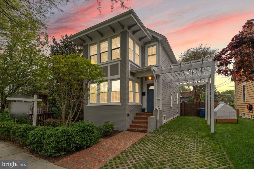 123 E Walnut St is a rare offering, extensively upgraded, early 20th-century home (circa 1918) that has been comprehensively modernized for todays standards of efficiency, durability, and low-maintenance living.

Offering 3 bedrooms, 3.5 baths, and 2,192 finished square feet across three levels, the home combines historic character highlighted by reclaimed timbers with over $250,000 in recent improvements, creating a truly turnkey opportunity with all major upgrades already completed.

Major system upgrades include all-new electrical (panels and wiring), PEX plumbing, dual-zone HVAC (with lower gas system replaced in 2022 and upper electric), a tankless water heater, and a fully paid-off solar system. Energy-efficient construction, and a whole-home approach to sustainability, the property delivers both environmental responsibility and long-term cost efficiency.

The exterior has been fully reimagined with maintenance-free Hardi Plank siding, new trim, an eco-friendly driveway, and a custom pergola. Outdoor living is elevated with a two-level Trex deck and a four-season screened sunroom with ceiling fan, creating seamless indoor-outdoor flow.

Inside, the layout is functional and flexible, with strong natural light and well-connected living spaces. The kitchen has been updated with new cabinetry, and bathrooms feature new vanities and toilets. The finished lower level includes a full bath and is supported by a comprehensive waterproofing system with French drain and sump pump with battery backup, providing both additional living space and peace of mind.

Ideally positioned in the Rosemont/Del Ray corridor, just minutes to Old Town Alexandria, a short walk to Del Rays Main Street, and convenient access to the Braddock Road Metro Station, offering a highly walkable lifestyle with restaurants, cafes, and shopping. Easy commute to Crystal City, The Pentagon, and Washington, DC.

This is truly a turn key home where the heavy lifting has already been done.
