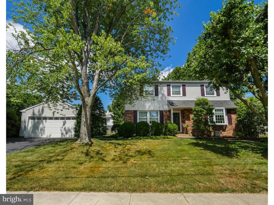 Welcome home to Anderson Lane! This meticulously kept home is move in ready with recent updates and traditional charm. This home greets you with a cozy covered front porch and terrific curb appeal which includes a detached garage. Enter the foyer and well appointed formal living room, sunlit and spacious with hardwood floors. Formal Dining area is bright with large bay window, chair rail molding and beautiful corner built ins, perfect for family gatherings. Continue to the family room which boasts a large brick, gas fireplace, and sliding doors that lead you to partially covered patio, and private backyard! An updated eat in kitchen with granite counter tops and stainless appliances awaits your next culinary adventure. The second floor includes an updated hall bath and hardwood flooring in bedrooms. The partially finished basement is sunlit with windows and equip with ample storage. Fit for entertaining, office use, and gym space, you decide!