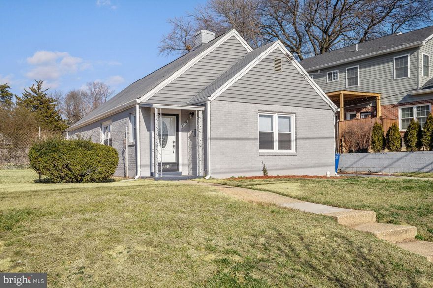 Welcome to this beautifully renovated 2-bedroom, 1-bathroom rambler. This home has a warm, cozy, and inviting feel and is centrally located close to RT 50, 495, and 202. Enjoy an easy commute to Downtown DC, MD, and VA. The home features two decent-sized rooms: a living room with ample natural lighting, a new vinyl floor that heats up, a full bathroom, and fresh paint. This home is easy on the eyes, with natural light flowing through each room.  The kitchen features granite countertops and direct access to the outside space, perfect for entertainment. This home also has a large attic that can be finished as additional square footage or storage space. Lastly, the house has a large back and side yard, ample outdoor space perfect for additional relaxation or entertainment, and a driveway for 2-3 cars and off-street parking.