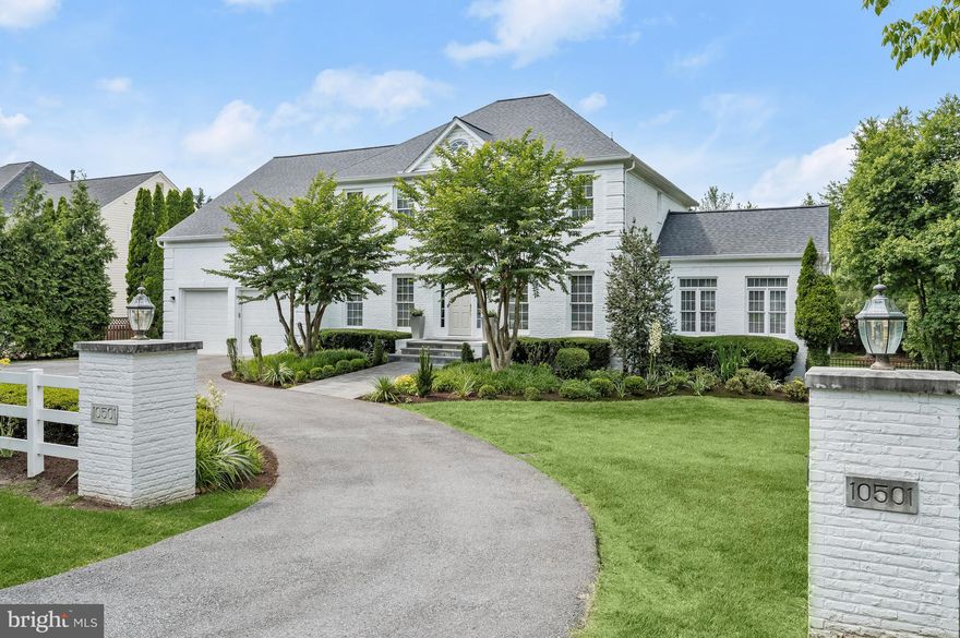 Stunning street presence and classic circular driveway are a fitting introduction to this stately Colonial. Gracious entertaining and comfortable everyday living are a breeze with the many special features of this sun-splashed residence including soaring ceilings, fabulous floorplan, versatile space, and exceptional storage – all sited on a wonderfully private lot.  MAIN LEVEL begins with the inviting ENTRY FOYER with pretty, curved staircase and two-story ceilings / Generous formal LIVING ROOM / Wonderful formal DINING ROOM with easy kitchen access - perfect for gatherings large and small / Large SUNROOM – great for casual entertaining or create a main level bedroom! / Eat-in, island KITCHEN fully equipped with stainless steel appliances, Corian-style counters, and ample cabinet storage / Spacious BREAKFAST ROOM open to kitchen and family room / Fabulous FAMILY ROOM with fireplace, vaulted ceilings and access to large DECK for al fresco entertaining / Sunlit OFFICE perfectly tucked away with French doors and custom, built-in shelves and cabinetry / Nicely appointed HALF BATHROOM / LAUNDRY ROOM / TWO-CAR GARAGE with additional storage opportunities.  The UPPER LEVEL offers: Luxe PRIMARY BEDROOM with cozy SITTING ROOM, enviable walk-in closet, and sunlit FULL BATHROOM with attractive dual sink vanity, spa tub, separate shower / SECOND BEDROOM with large closet and en-suite FULL BATHROOM / THIRD BEDROOM with large closet and en-suite FULL BATHROOM.  The LOWER LEVEL includes: BONUS ROOM makes a great guest space or home office / RECREATION ROOM is the perfect gathering space and provides access to covered PATIO and YARD / Convenient FULL BATHROOM / BEDROOM with large closet and garden access / Stay fit with the convenience of your very own HOME GYM with cushioned floor tiles or create a bedroom with private entrance / UTILITY ROOM with outstanding storage.  So many options and so much room to enjoy.  The location is just right - a short distance to the storied POTOMAC VILLAGE, once a rural enclave of farmland, now provides its residents and visitors the best of all worlds – convenience with a community feel in an idyllic setting.  Close to the historic C&O Canal Park and an easy commute to the Nation's capital and the I-270 Tech corridor.  AS IS ITEMS:  Windows. Please schedule showings on line.  PRE OFFER "WALK7TALK" INSPECTIONS WELCOMED.  Settlement Trust Title Co. preferred for closing.