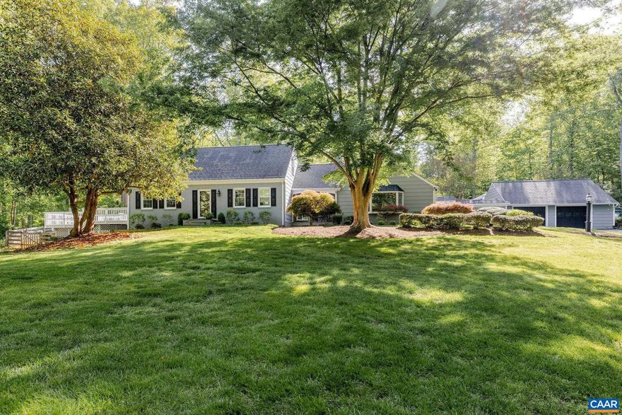 Tucked away on a quiet cul-de-sac, this private sanctuary offers the perfect blend of comfort, style, and accessibility?just minutes from the airport, UVA, fine dining, shopping, and downtown Charlottesville. Designed with entertaining in mind, the home features spacious gathering areas both inside and out, seamless indoor-outdoor flow, saltwater pool surrounded by lush landscaping, and an emphasis on drought-resistant plants to create a peaceful and low-maintenance outdoor oasis.  Owners have spared no expense in transforming this wonderful home with thoughtful finishes and quality craftsmanship throughout. The stunning kitchen, baths, and custom bar were designed by renowned local designer Karen Turner, blending timeless style with everyday functionality.  Other recent updates include a new roof, 4 new heat pumps, a whole house generator, new well pump, new windows, extensive hardscape and landscape, and so much more.  An oversized detached two-car garage adds extra storage and flexibility.  Enjoy the peace and tranquility of the setting along with deeded access to the Rivanna Reservoir?ideal for kayaking, fishing, or simply enjoying nature.  A rare opportunity in one of Charlottesville?s most convenient locations.,Solid Surface Counter,White Cabinets,Fireplace in Family Room,Fireplace in Kitchen,Fireplace in Master Bedroom