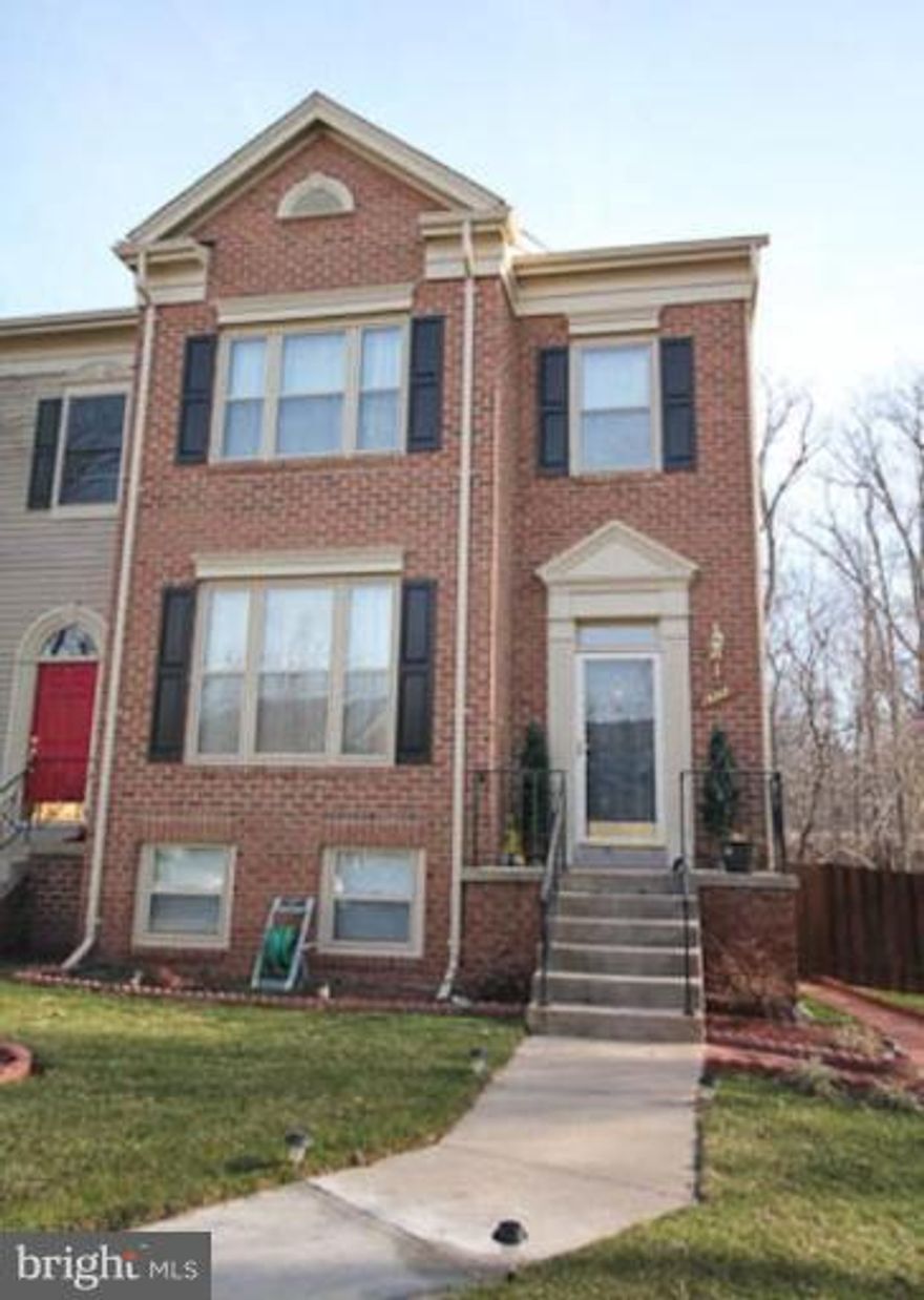 Spacious 4BR/3.5BA end-unit TH. 2 assigned parking spaces in front. Open flr plan on main level with separate dining & living rooms + large kitchen with table space. Master suite has vaulted ceiling & spacious MBA with separate shower & tub. Basement lvl has large 4th BR, full bath, large rec room with FP and storage space. Deck backs to wooded area.