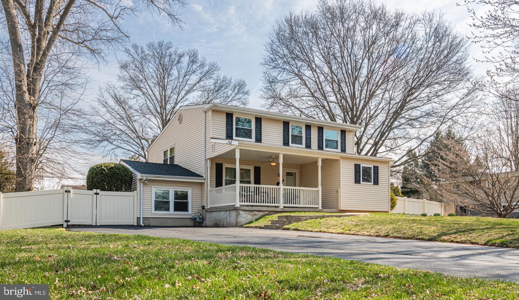 Welcome to 1649 Thayer Drive in the Wissahickon school district. This beautiful and well maintained split level is located on a quiet, tree lined street where you'll find neighbors out walking their dogs and kids riding their bikes. As you pull into your driveway, you'll notice how much space you have for your vehicles. The covered front porch area complete with ceiling fan is a great way to relax at the end of a day and wave to those strolling by. Enter into the foyer and you're instantly aware of how well this home was cared for. The engineered hardwoods are like new. Turning into the expanded kitchen area, you'll be blown away by the upgraded cabinetry and countertops. The Sub Zero refrigerator is yours to keep those culinary creations chilled until you utilize this great space to whip up the next meal. With a wall cut out giving you access to the bar area below, you can quickly pass those hors d'oeuvres to friends. The dining area is just steps away giving ample room for seating. Moving up stairs, the third level of the house has three bedrooms and a full bath; complete with tub/ shower. While all three bedrooms have closet space, the second bedroom boasts a decent sized walk in closet. As you move up the steps to the final level of the house, you will find the master bedroom. The bathroom was recently refinished with a walk in shower and hexagon tiled floor. The master walk in closet is more like a small room. Bring your imagination in laying out where all your dressers or shelves might go. Moving back to the lower floor of this well laid out design is where the family room is located. This spacious area is partially divided by a wall, giving it the feel of two rooms. Both areas will benefit from the heat of the wood fireplace; making it super cozy for those cold winter nights. The bar area is in a room all to itself and reconnects you visually to the kitchen. Adjacent to the bar, you'll find a powder room, laundry room and a rear entrance to a peaceful back patio. As you walk out back, you'll contemplate the possibilities of your flat yard and the vinyl privacy fencing. You'll also be wondering why you haven't made an offer on the house yet.