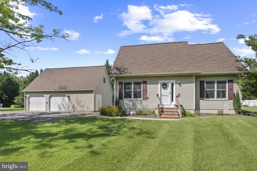 Welcome home to this four bedroom, two bathroom home with detached garage situated on a one acre corner lot on the border of Centreville and Queenstown. On the main level, you'll find two bedrooms, a living room with coat closet, and the kitchen with access to the back deck and large fenced in yard. Upstairs you'll find two additional bedrooms with a shared bathroom and extra closet space. Both levels have brand new carpet installed and ready for the next owners. The oversized two car garage with second level is perfect for storage and is set up to be your dream workshop with electric running throughout. Roof is only 7 years old.

Located just minutes from Chesapeake College and local attractions like breweries, restaurants, and the Queenstown Outlets. Schedule your appointment today to tour this home!