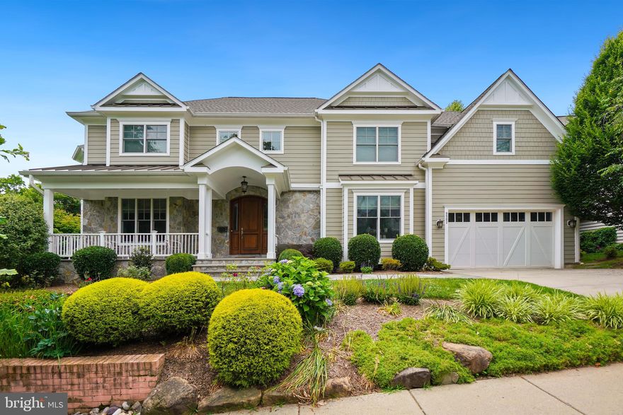 Built in 2015, this stunning home with 6000 square feet of living space shows like a model home. Close to downtown Bethesda in the Bradmoor subdivision, the charming front porch opens to an exquisite interior.  As you enter, notice the immaculate hardwood floors, 9-foot ceilings, and how the sunlight floods the foyer, living room, and dining room. An inviting family room with a gas two-sided fireplace blends into a fully equipped and open gourmet kitchen that spans the back of the house. The kitchen is a chef's dream come true with Thermador appliances, a super-sized island, and ample table space. Visit the convenient main-level home office that enjoys the second side of the family room fireplace. There is a mud room, powder room, and access to the two-car garage on this level. The King-sized primary bedroom with his and hers walk-in closets, and a spa-inspired bathroom, is the perfect retreat.  There are three additional bedrooms, three full baths, and a homework area on this level. The lower level is where you will discover an oversized rec-room, exercise area, game table space, and an additional bedroom with a full bath.  Located in the Walt Whitman school cluster as well as minutes from downtown Bethesda, make this house your perfect home!