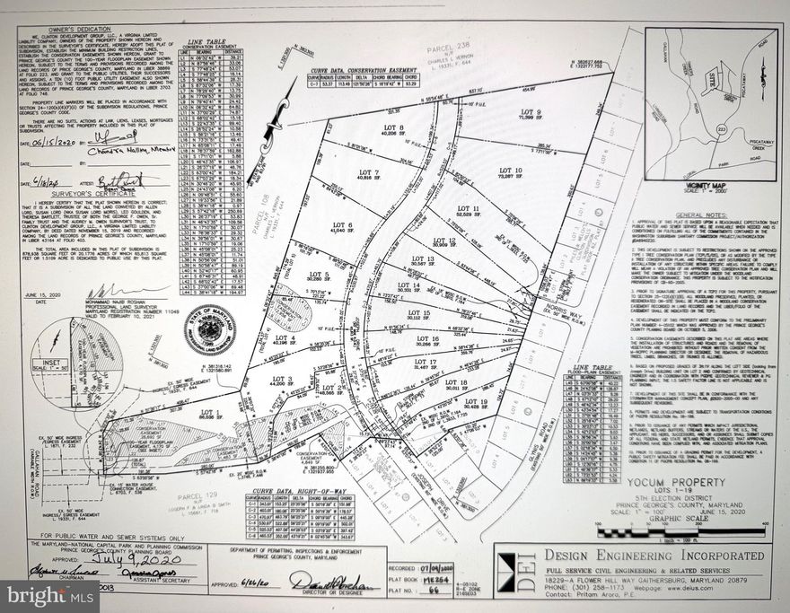 Excellent development opportunity in Clinton, MD — 18 acres subdivided into 18 approved lots, ready for immediate construction. All utilities available. Ideal for a builder or developer to create a new residential community. Offered as one parcel.  Address: 2302 Joseph Drive, Clinton, MD 20735.