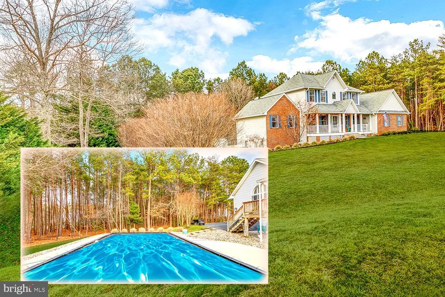 Retire to your woodland retreat in historic Southern MD! Cherish the tranquility of this pastoral acre with beckoning inground pool bordered by lofty shade tree umbrellas. Bask in the seasons on both your plantation & screened porches! Gather around your Kitchen s dining bar island sharing fireplace glow with the vaulted Family Room. Covet the convenience of a main level Master Suite hosting spa Bath. Friends and family will be visiting year-round, so prepare the 3 extra Bedrooms/2 Baths!