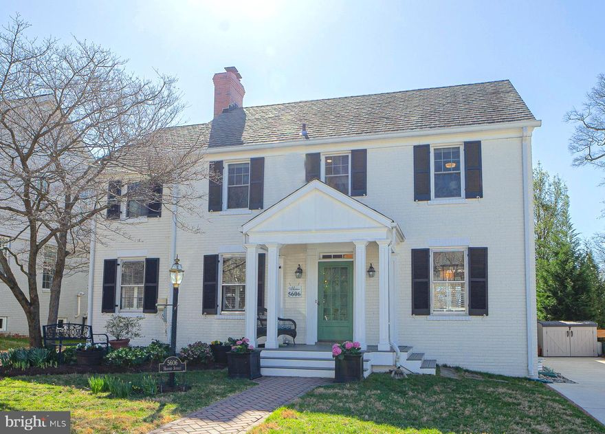 Sunny, expanded and updated Colonial steps from Bradley Hills Elem.  Main level features high ceilings, hardwood floors, gourmet kitchen opening to breakfast room and family room with doors to deck.  Living room with fireplace, dining room, home office & full bath complete the first floor.  Upstairs there are 5 bedrooms, inclusive of primary suite with walk-in closet and luxurious bath.  The top floor boasts home office with built-in bookcases, flex space and huge storage area.  The walkout lower level has a rec room, home gym, powder room & laundry.  Blocks to Suburban Hospital & NIH, easy access to downtown Bethesda and in Whitman cluster.  Great neighborhood with sidewalks & neighborhood park.  Open 3/17 1pm-3pm.