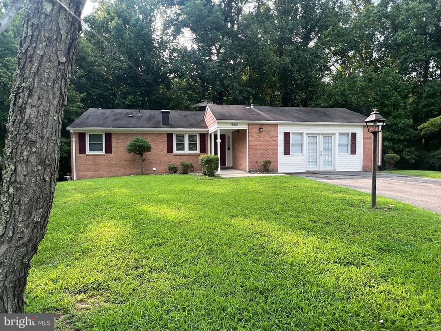 Welcome to this charming bi-level, 3 bedroom, 2.5 bath home located in the quiet and quaint mature neighborhood of Marlton. This home features an upper level with nice size bedrooms, a master bedroom with ensuite with two large closets, hardwood flooring throughout and a large living area with lots of natural light.  The laundry area is on the main floor near the upper living area. In the lower area is lots of natural light, fresh new carpet, a fireplace, eat-in-kitchen that features a sliding glass door that leads to a patio facing a beautiful, serene backyard. There is a private driveway and off street parking. This home is located off Rt, 301 near several commuter routes that leads to Andrews Air Force Base, Washington DC, Washington, DC and Virginia.