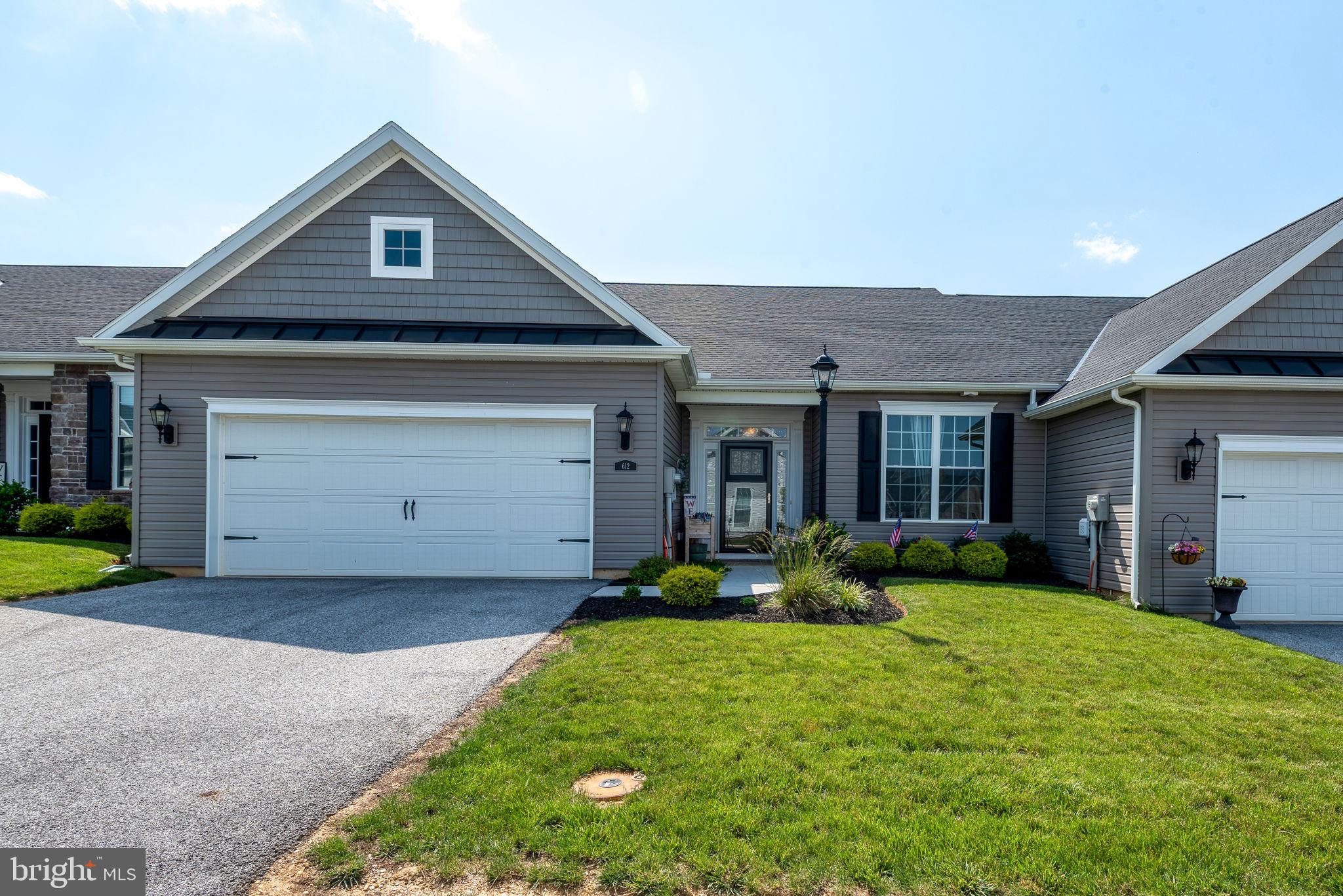 Welcome to this beautifully designed, ranch-style villa - a thoughtfully crafted one‑floor home tailored for active adult living. Located within a serene 55+ active-adult community, offering peace, privacy, and camaraderie. Open-concept floor plan featuring a modern kitchen with island, pantry, and recessed lighting that flows seamlessly into the dining and living areas—perfect for entertaining. The primary suite is equipped with a walk‑in closet and private bath complete with stall shower. Two additional comfortable bedrooms plus a full guest bath—ideal for hosting family or accommodating guests. Main-floor laundry adds convenience to daily routines. Attached 2-car garage with front-entry and opener, plus driveway space for easy parking. Relax on the the private screened in porch just off the kitchen. All exterior maintenance taken care of—no mowing, no snow removal—just enjoy your home and community. Close to Hanover’s vibrant downtown, shopping and dining. Be sure to schedule you r showing today!