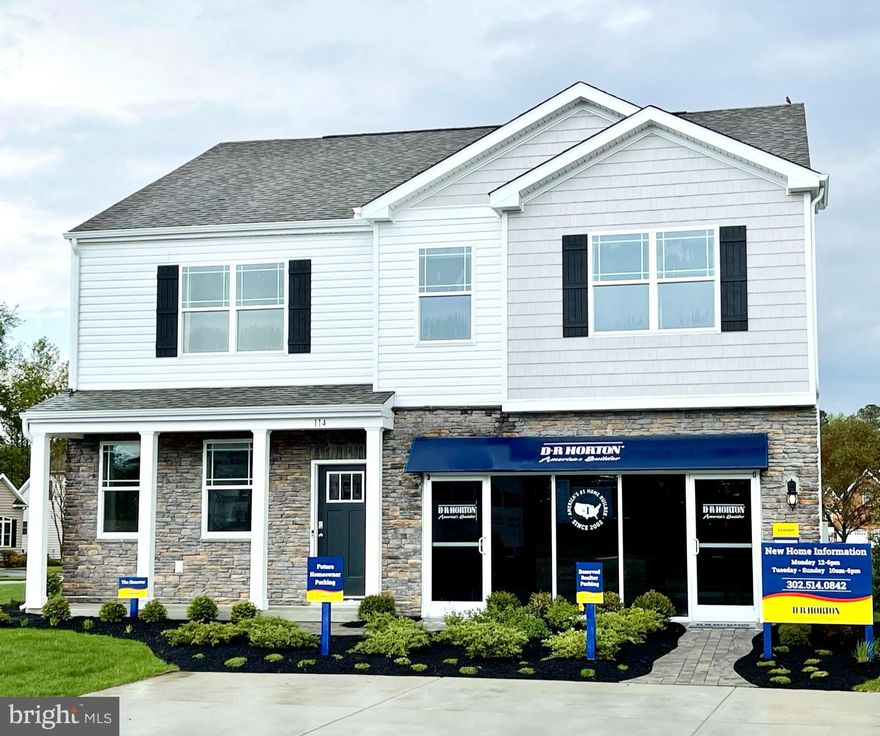 Move-in ready, new construction Hanover model home in Rowen’s Mill, a gated community with a clubhouse and amenities! This open-concept home features four bedrooms, two and a half bathrooms, a two-car garage, and custom paint. As you step into the distinct foyer you will appreciate the flex room that provides the perfect space for a home office, formal dining, private den, or playroom. The spacious kitchen boasts an abundance of white cabinetry and granite counter space, an expansive walk-in pantry, a large island with room for seating, and stainless-steel appliances. The kitchen has an eat-in dining space that flows perfectly into the sizeable family room with a gas fireplace creating a relaxed space. The powder room is conveniently located on the first floor and a coat closet is located near the two-car garage. Upstairs, the owner’s suite boasts an ample bedroom, a generous walk-in closet, and an oversized owner’s bathroom with a linen closet. The three additional large bedrooms and expansive open loft upstairs allow for everyone to have their own retreat. The second floor also features a laundry room, a roomy secondary bathroom with double vanity, and a large hall linen closet. The model window treatments, and the exclusive D.R. Horton Smart-Home Package® through ADT included with this home will give you complete peace of mind. This is not a lease back. Pictures, photographs, colors, features, and sizes are for illustration purposes only and will vary from the homes as built.