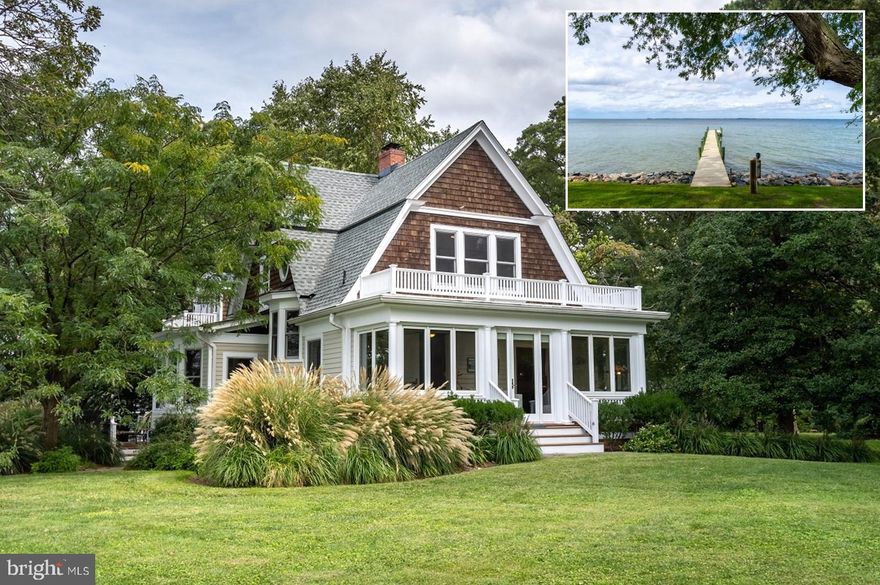 Stunning  craftsman style waterfront home overlooking the Eastern Bay.  On the main floor, this recently updated 3 or more bedroom home offers a nice open kitchen with a bay window in the breakfast area , separate dining and living room, a nice bright sunroom and a first floor bedroom with attached bath. The second floor has a large owner's suite with eyebrow dormer access to a private balcony, reclaimed barn wood floors,  and plenty of closets. The unique  primary bath has a soaking tub, separate tile  shower and large vanity.  There are 2 other rooms  plus a full hall bath on the second floor.  One of the rooms is a bedroom with closet and ceiling fan the other has no closet but is used as a guest room. Laundry is on the second floor.  There is a basement with 2 water heaters, sump pump , air handler and water conditioning system . Outdoor waterside deck, slate walkway,  irrigation, rip rap shoreline, detached 2 car garage and separate storage shed.   Most of the furnishings are negotiable. The pier is relatively new. Measured 3 1/2 ft water depth 10-2-23 at 1:30 pm- low tide. Breathtaking Sunset Views!