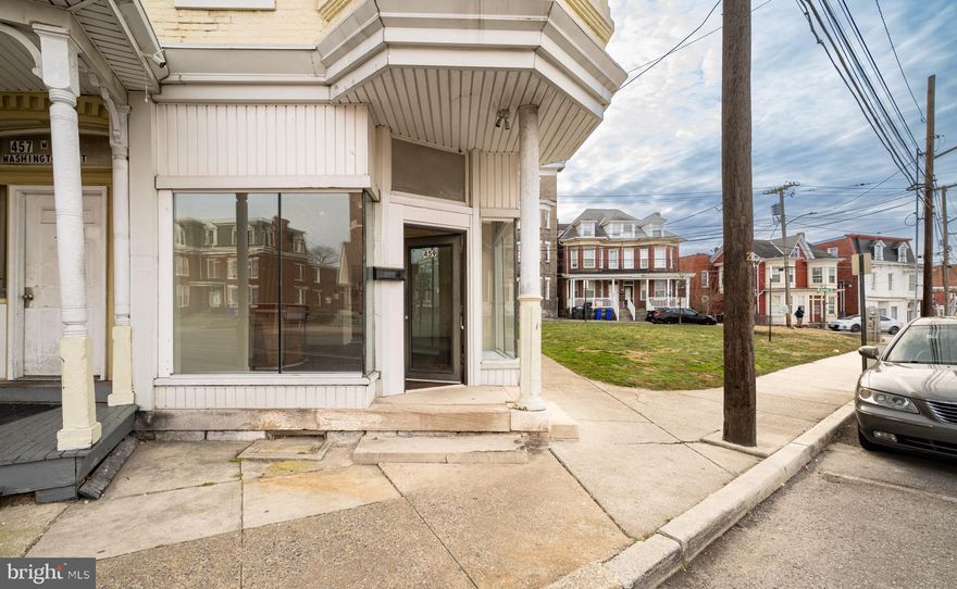 Prime Downtown Commercial Lease Opportunity!
Highly visible 1,120 SF commercial space located at 459 W Washington St, Hagerstown, MD, positioned at the intersection of two heavily traveled streets in the heart of downtown. This newly remodeled property offers excellent exposure with three large glass walls, providing outstanding natural light and storefront visibility. Ideal for a wide range of uses including retail, office, medical, restaurant, grocery, or service-oriented businesses. Features include a private restroom, two separate exit doors, and a fenced rear area suitable for storage or staff use. Exceptional location with strong traffic counts and surrounding commercial activity—perfect for businesses seeking maximum visibility and accessibility.