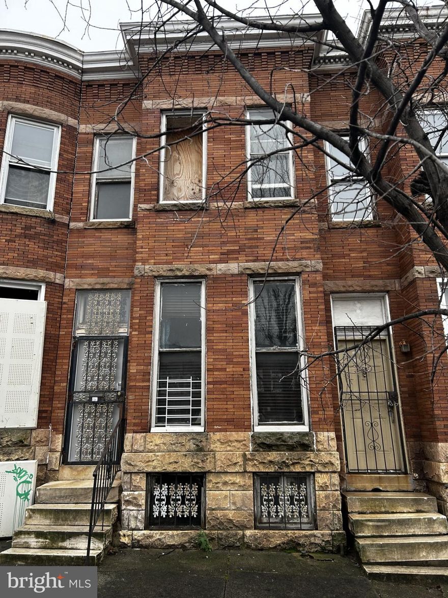 Investors or construction loan buyer review  this two story rowhouse/townhouse in the Sandtown- Winchester area close to many of the amenities of central Baltimore. Minutes away from Mondawmin Mall, Coppin State University, Druid Hill Park, University of Baltimore, Metro , Penn Station, and more. Good to add to your portfolio for growth located on major thoroughfare in Baltimore. Seller very motivated.

Hold Harmless must be acknowledged and signed for all showings.  See Documents section.