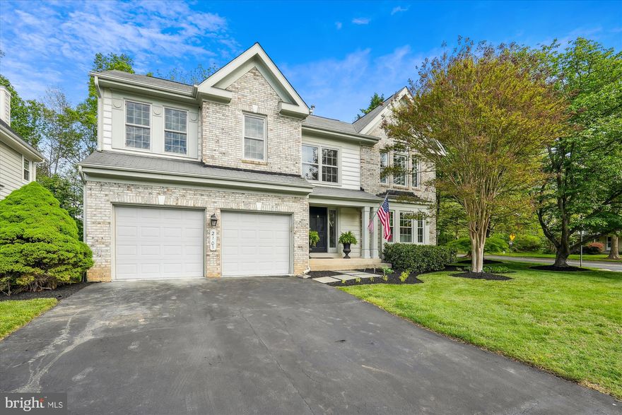 Beautifully expanded home with many upgrades. Large family room addition with 3 sides of windows, skylights, wood ceiling and bar area. Brazilian Cherry floors. Dramatic 2-story foyer and dining room. Fully renovated bright with quartz counters, stainless appliances, gas cooking, bay window and extra sitting area with fireplace.
Upstairs, the vaulted-ceiling primary suite offers skylights, soaking tub, separate shower, and custom closets. Three more bedrooms include loft, custom closets, and fresh finishes throughout. Fully finished lower level with office area rough in for full bath and workout space. Additional features: updated deck, easy access to tennis courts and pool, close to shopping/restaurants/ICC.