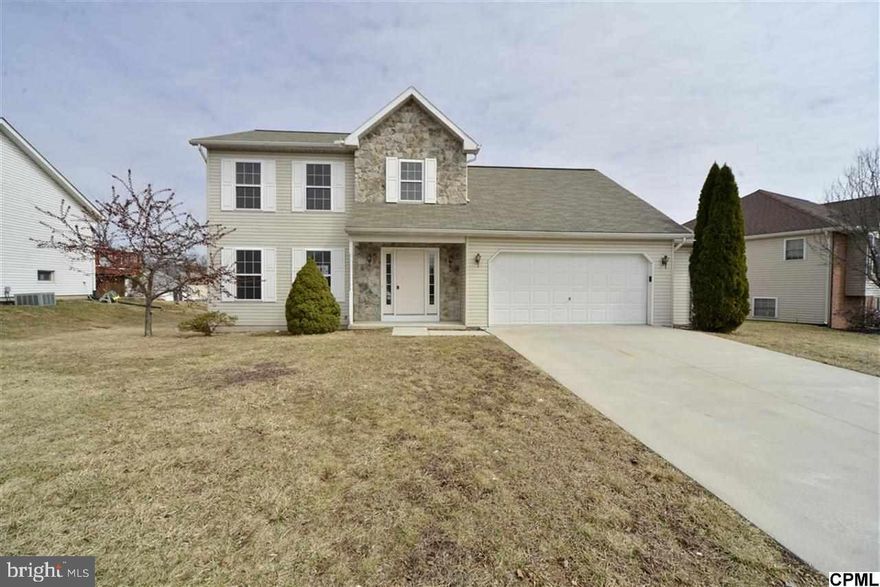 This beautiful Clover Crossing colonial offers 3 bedrooms, 2.5 baths, with fresh paint, and new carpet throughout. Open kitchen that opens to the large family room with access the the rear deck. Master suite with soaking tub, full size shower and walk in closet. Central air, formal dining room. 1st floor powder room. If you are looking for a home in move in condition, this may be the home for you.