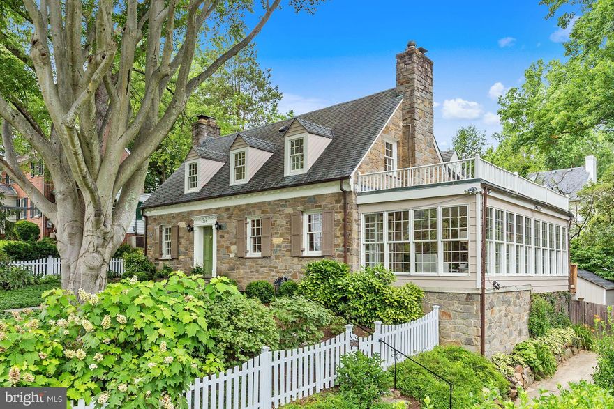 JUST LISTED! Open Sat & Sun! Quintessential Stone Cape Cod on private lot w/ lush gardens and charming white picket fence! 3,200+/-SF of flexible living space includes 4/5 BR, 3 BAs updated, granite & SS kitchen, huge family/sunroom w/ stone FP and deck overlooking rear garden. Finished Lower Level walks out to rear garden w/ multi-level patios - a wonderful setting for al fresco entertaining!