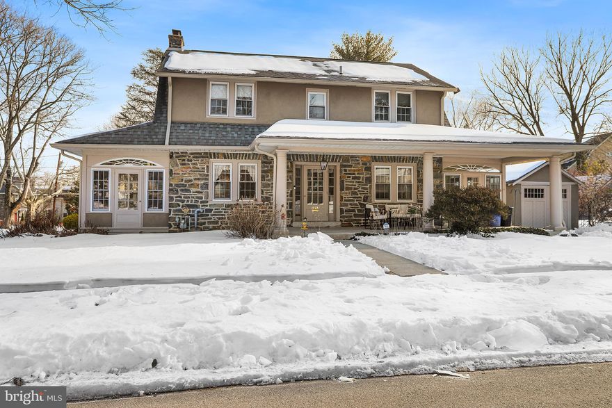 Welcome to 1217 Larchmont Ave.  A beautiful center hall colonial with great curb appeal on a corner lot in the Penfield section of desirable Haverford Township. This 4 BD, 2.5 BA home has been well-maintained by its current owner for almost 40 years. A picturesque front porch leads to the foyer with original hardwood flooring, including ribbon inlay and opens to the bright living room.  The living room, accented by a stone fireplace, has double french doors which lead to the converted sunroom surrounded on three sides by beautiful sunburst windows, an architect's delight.  This space also offers a convenient half bathroom.  The original hardwood flooring continues into the formal dining room with glass built-ins and provides easy access to the entertainer’s kitchen.  This kitchen features two sinks, two dishwashers and ample counter space and storage for all your hosting needs.  Professional grade appliances, like the Viking range, is sure to impress any guest.  Take note of the curved cabinetry on the built in bar and thoughtfully placed accent lighting.  Sunburst windows continue into the breakfast nook with vaulted ceilings and recently replaced skylights.  Upstairs are four generously sized bedrooms and a hall bathroom with an oversized vanity and tile combination tub and shower.  The large basement with a full bathroom provides ample storage space and also an opportunity for additional living space.   The side yard is flat and shady and the detached garage offers even more storage.  Close to everything Haverford Township has to offer and walking distance to restaurants like El Limon, a new park that's being built on Earlington Road and access to the Beechwood/Brookwood Station for an easy commute.  Located in the heart of the award winning Haverford Township School District, schedule your showing today!