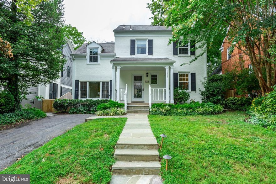 Absolutely charming, expanded and updated Colonial, in quintessential Bethesda neighborhood, just steps to downtown and Metro, in the Pyle/Whitman high-school cluster, Bradley Hills Elementary School. Main level offers spacious rooms including formal Living Room with gas fireplace, Dining Room that opens to a private patio, a great Family Room addition with custom built-ins overlooking a beautifully landscaped backyard. An updated kitchen, and a fantastic spacious home-office with custom built-ins. Upper level features 4 bedrooms and 2.5 baths including Owner's Suite addition. Also, a great walk-up finished attic space! Walk-out lower level completely renovated with an additional guest suite and a full bath. Private lot, fenced, with flagstone patio, flower beds, a shed, replacement windows. Among many upgrades a newly installed heat pump.