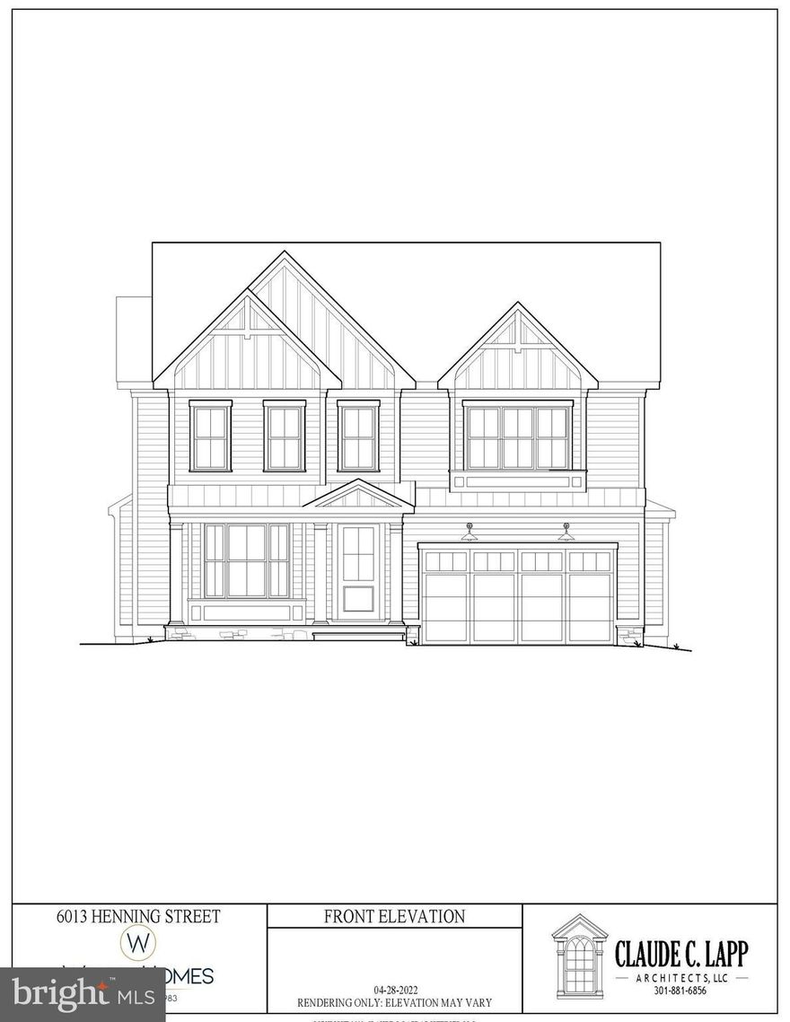 Welcome to 6013 Henning Street, a fantastic opportunity to live in a award-winning Welty Homes build. This stunning home features 5 Bedrooms and 4.5 Baths on a 7,800 square foot lot. Located just steps from the entrance to Ayrlawn Park, experience the unparalleled tranquility of having this oasis as your backyard. This customizable home features all the bells and whistles needed to experience true luxury living. The chef-inspired kitchen comes with a luxurious kitchen island, high end appliances, and an inspired butler’s pantry complete with a beverage center. The thoughtfully designed space includes two dens or office areas, a wine closet, expansive closet spaces, a sensational mudroom with custom built-ins and unique glass detailing in the fitness center. There is still time to customize your dream 3,777 square foot home including the option to add in an elevator. Don’t miss this unique opportunity to live in one of the most sought after communities in Bethesda!