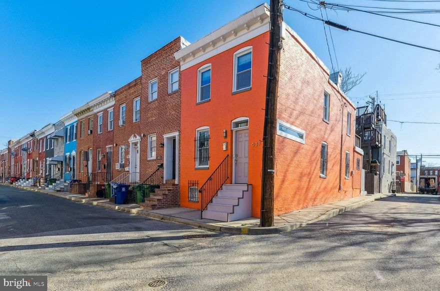 Blocks from Camden Yards, this end unit row home is situated on a one way, one lane street and has all the charm, with modern upgrades! Home was completely renovated in 2015. Living space is more than 1,100 sq ft and offers plenty of light. Open layout kitchen features quartz countertops, stainless appliances,  island and gas stove. Full bath and laundry on the main floor. Electric fireplace included. Basement has plenty of storage. Location is convenient  for commuting,  and easy to enjoy restaurants, stadiums, Inner Harbor, parks and MORE. All information is believed to be correct. Buyer and buyer's agent to confirm all details. 100% financing program available.