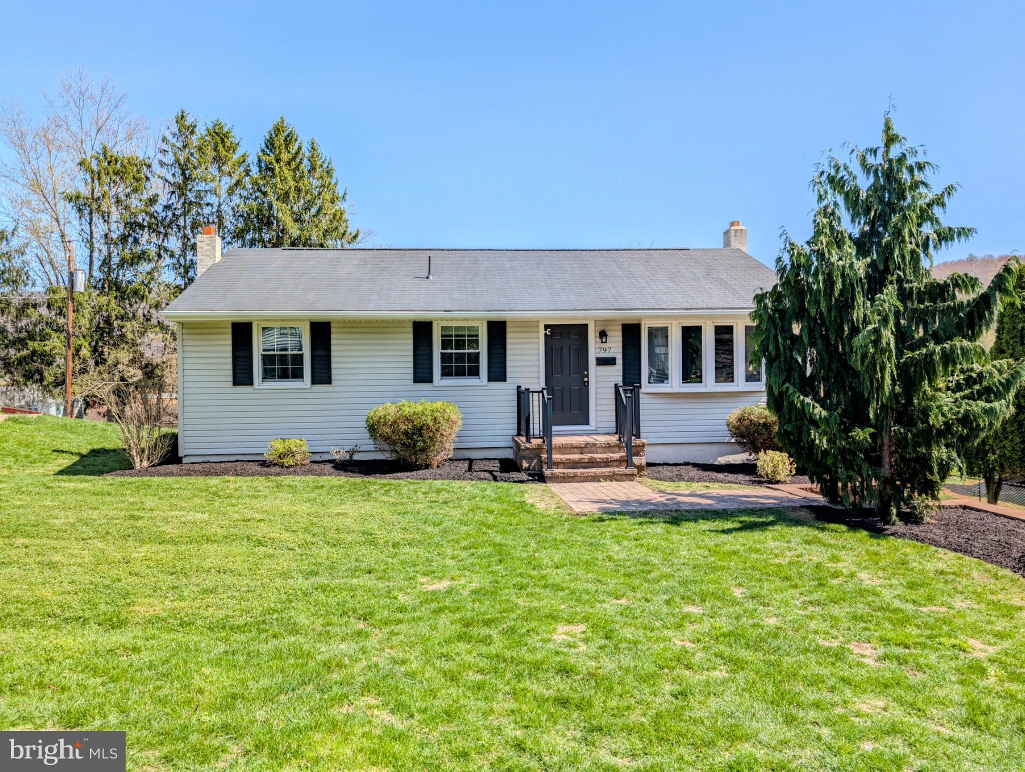 Sweet Ranch Home , easy care inside and out. Located in Bedford Borough within walking distance to Downtown Bedford. Three bedrooms and full bath on main floor. Cozy living room and eat in kitchen, that leads out to the spacious deck, Basement is fully finished , could be 2 extra bedrooms . One is currently being used as the family room, also has a 3/4 bathroom with laundy area, plus 1 car integral garage. Outside has easy care landscaping that has been freshly mulched , paved driveway. Heat pump for heating and also Central air. Don't miss out on this one!