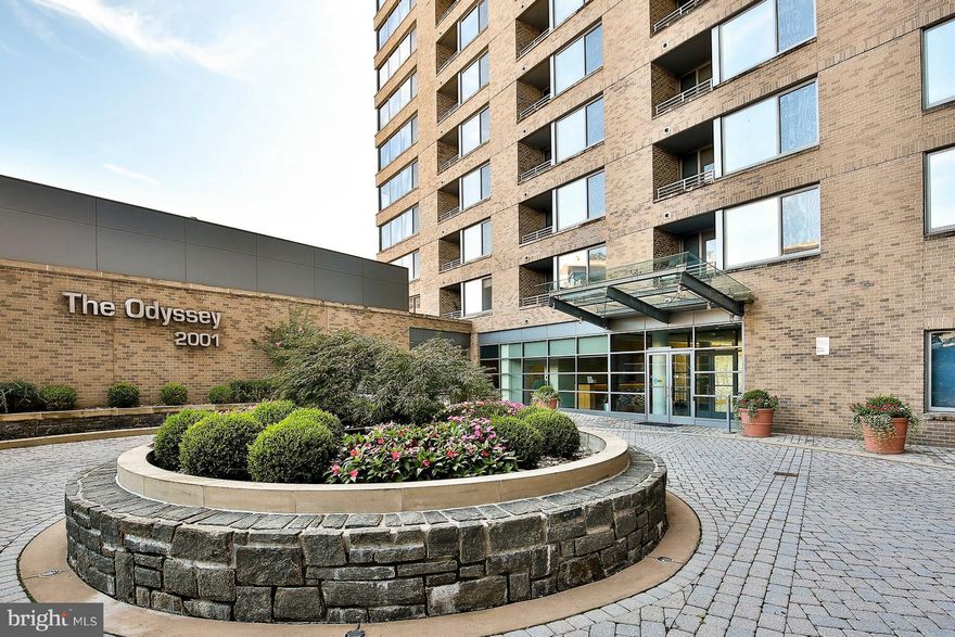 Rarely available sun filled corner unit with DC views through floor to ceiling windows.  This is the one you've been waiting for! Only 2BD 2BA condo currently available in The Odyssey! Beautifully updated  with  new Tigerwood hardwood floors and  new slate foyer, your new home features an open kitchen with breakfast bar, granite counters &  stainless steel appliances, generously sized bedrooms with spacious walk in closets, expansive  living & dining rooms perfect for entertaining, an enormous storage closet in the large foyer, cozy balcony off of dining room & 1 parking space. Enjoy fabulous views of the city from the roof top!  Building amenities include roof top pool,roof top patio with grills, exercise room & sauna & party/ club room. Located in the heart of Courthouse, this is a commuter's dream. Walk to shops, restaurants, movies, Courthouse metro and so much more! Minutes to DC. Hurry! This one won't  last!