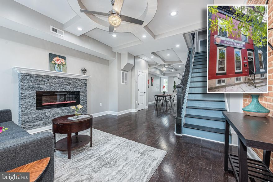 BEAUTIFULLY DESIGNED RENOVATION WITH 3 FINISHED LEVELS! Main level with a spacious living room w/ an electric fireplace, half bath, and gourmet kitchen with granite counters, ss appliances, & designer tile backsplash, upper level with a Primary bedroom suite with a full bath and 2 additional bedrooms with a hall bath, fully finished basement with a large family room, bedroom and 3rd full bath, and a rear deck & private patio that's perfect for entertaining! Available grants include 5k Community Development Block Grant & 5K Live Near Your Work great - perfect opportunity to take advantage and help with down payment and closing costs.  Property qualifies for Meridian Bank zero down first time homebuyer program with no mortgage insurance and below market rates. Income limits/credit score requirements apply.  Click on View Documents for more information