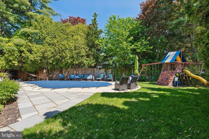 This well maintained and updated Colonial home is situated on a cul-de-sac with easy access to Center City, the expressway. This is a large well designed home with a 2 car garage plus a fenced picturesque backyard complete with an in-ground heated pool with safety screens and a secure lock, lush landscaping, built-in gas grill area, gas fire pit, swing set, shed, dog house, landscape lighting ,sprinkler system(front and back) plus privacy for all of your outdoor entertaining. There is a vestibule entry area with a coat closet that opens to the foyer. The living room has a gas fireplace and hardwood floors. The large gourmet kitchen has wood cabinets, granite countertops, stainless steel appliances including a built-in microwave, gas range, dishwasher and refrigerator plus a pantry closet and desk area There  is an Anderson sliding door to the backyard. There is another huge walk-in pantry closet in the hallway. The kitchen is open to the  spacious family room with great natural light that has a sliding door plus an entrance to the patio and backyard. The formal dining room has hardwood floors. There is a large mudroom/laundry room with a shoe storage closet.  A powder room completes this level. The 2nd floor has an enormous main bedroom suite. Large bedroom area with a ceiling fan, track lighting plus a large sitting area with built-ins for relaxing. There is a huge walk- in closet plus a linen closet. The main bathroom has a soaking tub, walk-in shower with multiple shower heads for a spa experience and double sink vanity. There are 3 additional spacious bedrooms with ceiling lights and large closets. The hall bath has a double sink vanity and a tub/shower. There is a linen closet in the hallway. There is a full finished lower level including a family room, full bath ,additional room that can be an office or exercise room  plus storage rooms. This home is exceptional throughout. This is an ideal floor plan for easy living at its best. Neutral decor throughout. Features include a Tesla charging station on the exterior of the garage, 2nd floor windows replaced in 2012, roof(2017),newer Anderson sliding door in the kitchen, toilets replaced in the last 4 years, extensive exterior lighting including landscape lighting, sprinkler system in the front and back of the home. Easy access to the Cynwyd Trail via walking trails. This home is a gem. You will not be disappointed.