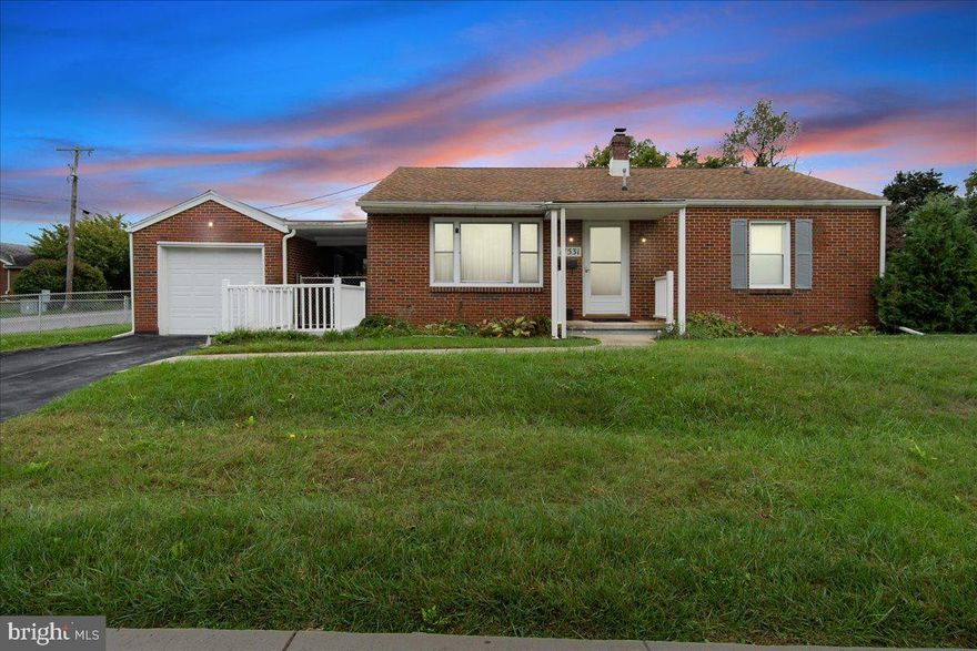 Welcome home to this delightful, well maintained,  all-brick rancher situated on a corner lot in the well sought-after Halfway area! Freshly painted throughout with all refinished hardwood flooring! Replacement windows throughout the property, except for large Livingroom window. Featuring 2 spacious bedrooms and 1-1/2 bathrooms. This home offers a perfect blend of classic charm and modern convenience. As you enter, you’ll be greeted by a cozy living room with large windows that let in plenty of natural light. The kitchen is well-appointed with plenty of cabinet space, and ample counter space. The separate dining area is perfect for family meals and entertaining, providing a dedicated space for gatherings. 
The owner's suite is a peaceful retreat with generous closet space and half bath. , The second bedroom is moderately sized with plenty of closet space . The full bathroom located in the hallway has been tastefully updated! Beautiful refinished hardwood flooring throughout living/dining and bedroom areas. 

One of the standout features of this home is the partially finished basement. This versatile space includes a workbench, making it perfect for DIY projects, hobbies, or additional storage. The basement also offers potential for further customization to suit your needs. Additionally, the basement offers plenty of storage and pantry space, ensuring you have room for all your essentials and more.

Outside, you’ll find a well-maintained yard with mature landscaping, providing a serene outdoor space for relaxation or entertaining. Fully fenced yard! A covered patio for all those summer events!  The attached garage offers additional storage and parking convenience. Covered breezeway conveniently connects the home to the garage!  

Located in a friendly neighborhood, this home is close to schools, ( sits next to an elementary school ),  parks, ALL major highways, restaurants, and shopping centers, making it an ideal choice for those seeking comfort and convenience. This home is designed to meet all your needs, offering both comfort and practicality. Don’t miss the opportunity to make this delightful house your new home!