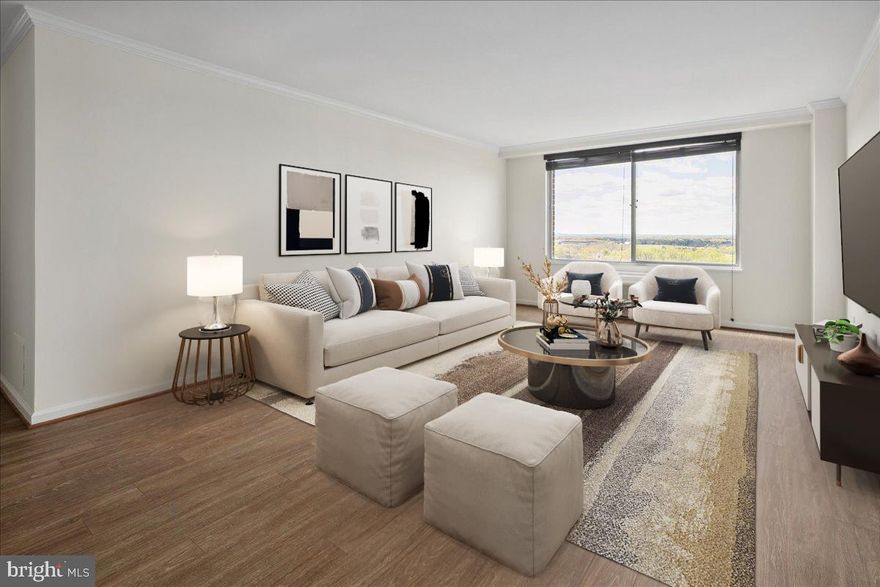 Welcome to your new sanctuary at the sought-after Washingtonian Tower Condominium — an elegant high-rise condominium located in the heart of Gaithersburg where convenience is just outside your doorstep.  Just a few steps away from your condo lies Rio Town Center with options for entertaining, shopping, dining or just a leisurely stroll.  Stepping into this beautiful well managed building, the newly renovated entry hall greets you as does the concierge to welcome you home. 

On the 14th floor, you will find this thoughtfully renovated 1 bedroom, 1 bath home with unobstructed western views that stretch endlessly, providing a mesmerizing backdrop and picturesque sunsets from every window. Hang up your jacket in the coat closet just off the entry. The completely updated kitchen featuring Samsung and Bosch stainless steel appliances, custom Diamond soft close cabinets and pantry, beautiful granite countertops and modern tiled backsplash is the perfect spot for any culinary enthusiast.  Host large dinner parties in your separate dining room which seamlessly opens to the enormous sunlit living room – making this home an entertainer's dream space.  

The bedroom is a serene retreat with custom ELFA double closets, ensuring ample storage and organization. The renovated stone tile bathroom invites relaxation with its indulgent soaking tub. Throughout the home, upgraded flooring enhances the large, cozy living space, and additional storage is plentiful, including a convenient walk-in closet in the hall. This freshly painted home is ready for you to move right in and start living!

Living in this treasured high-rise building, you'll enjoy an array of exceptional amenities. Experience the ease of a concierge service and the convenience of a meticulously maintained laundry facility located on the Penthouse level with 360- degree breathtaking views for miles. Stay active with access to a refreshing outside pool. Parking is never an issue, with both a garage and parking lot available, and the building's elevator ensures effortless movement throughout. The monthly fee conveniently covers HVAC maintenance and replacement.

Conveniently located just steps to the lakeside RIO Town Center and vibrant downtown hub of Gaithersburg, providing access to multiple shopping, dining and entertainment options. Community is a breeze with easy access to major beltways I-270 and I-370. Close to Shady Grove Metro (red line).